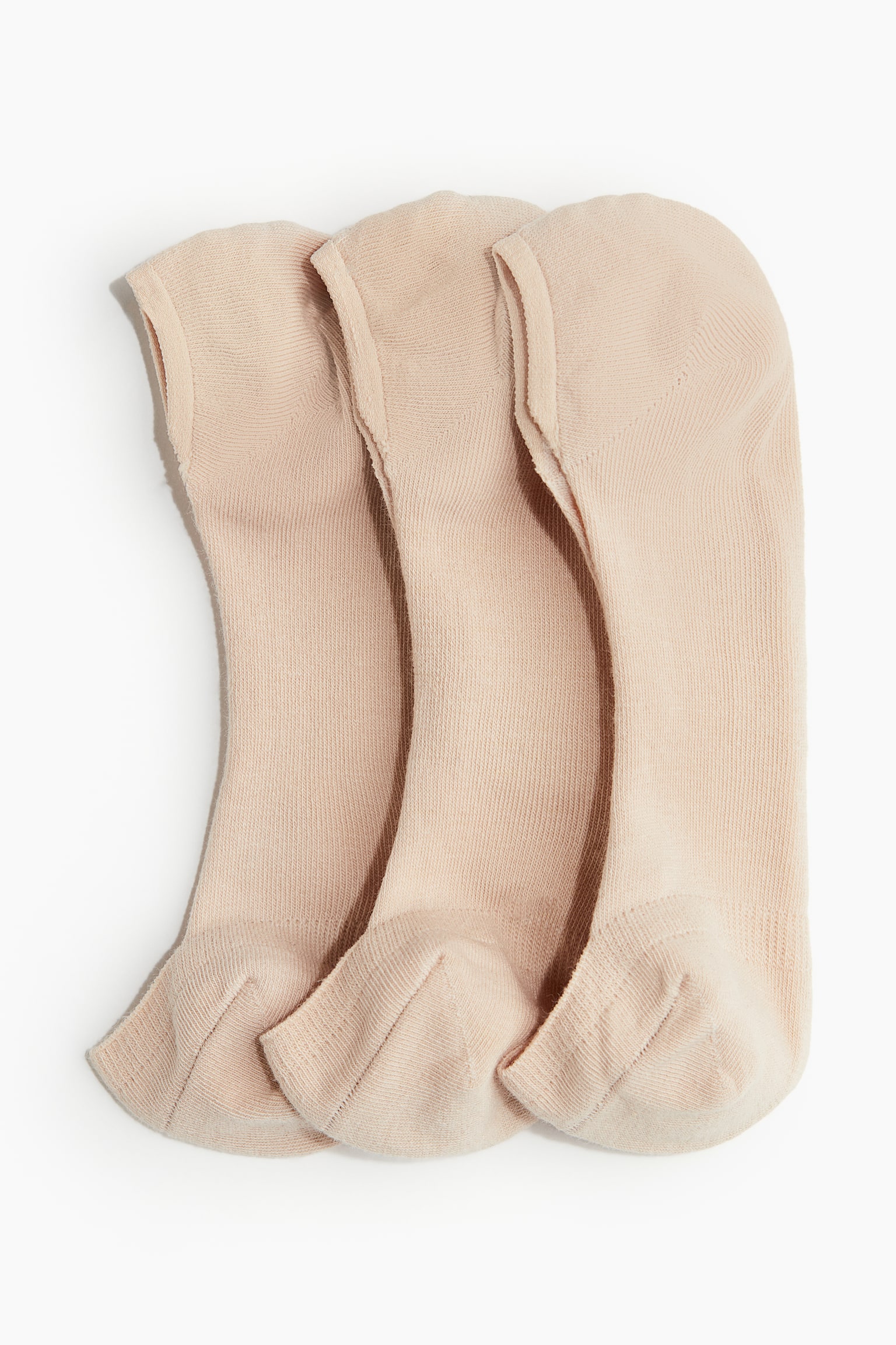 3-pack No Show Socks - Light beige/Black/White - 3