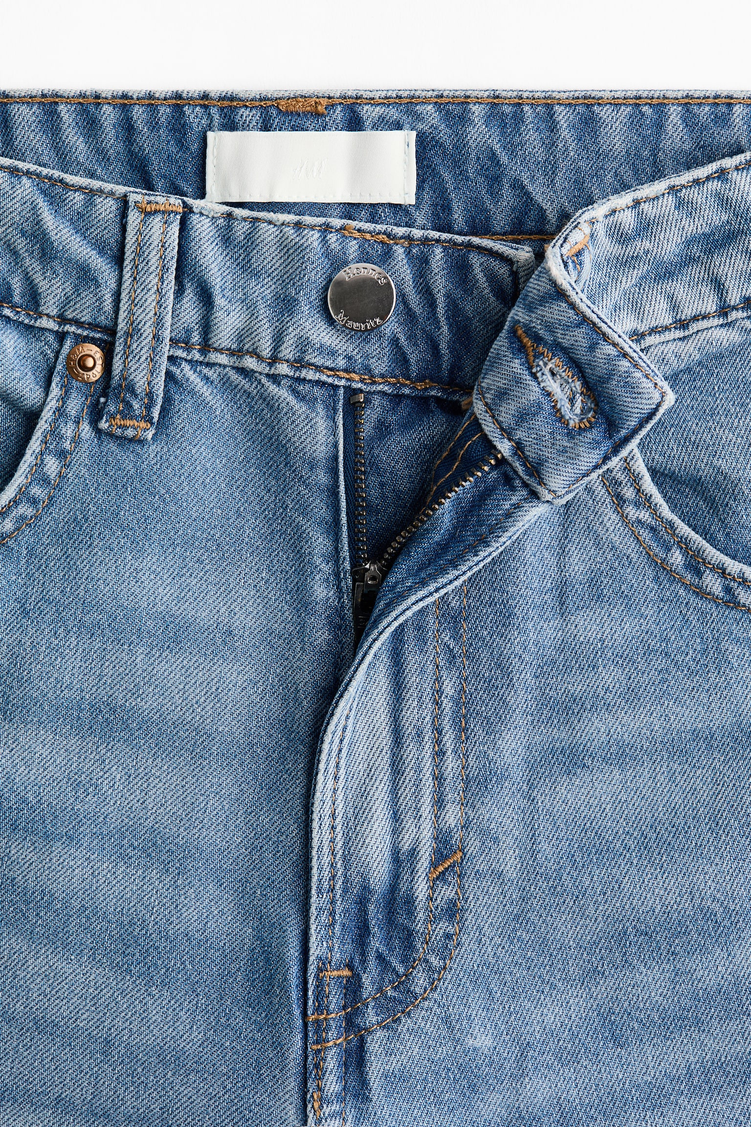 Wide High Waist Jeans - כחול ג'ינס/כחול ג'ינס כהה/כחול ג'ינס - 5