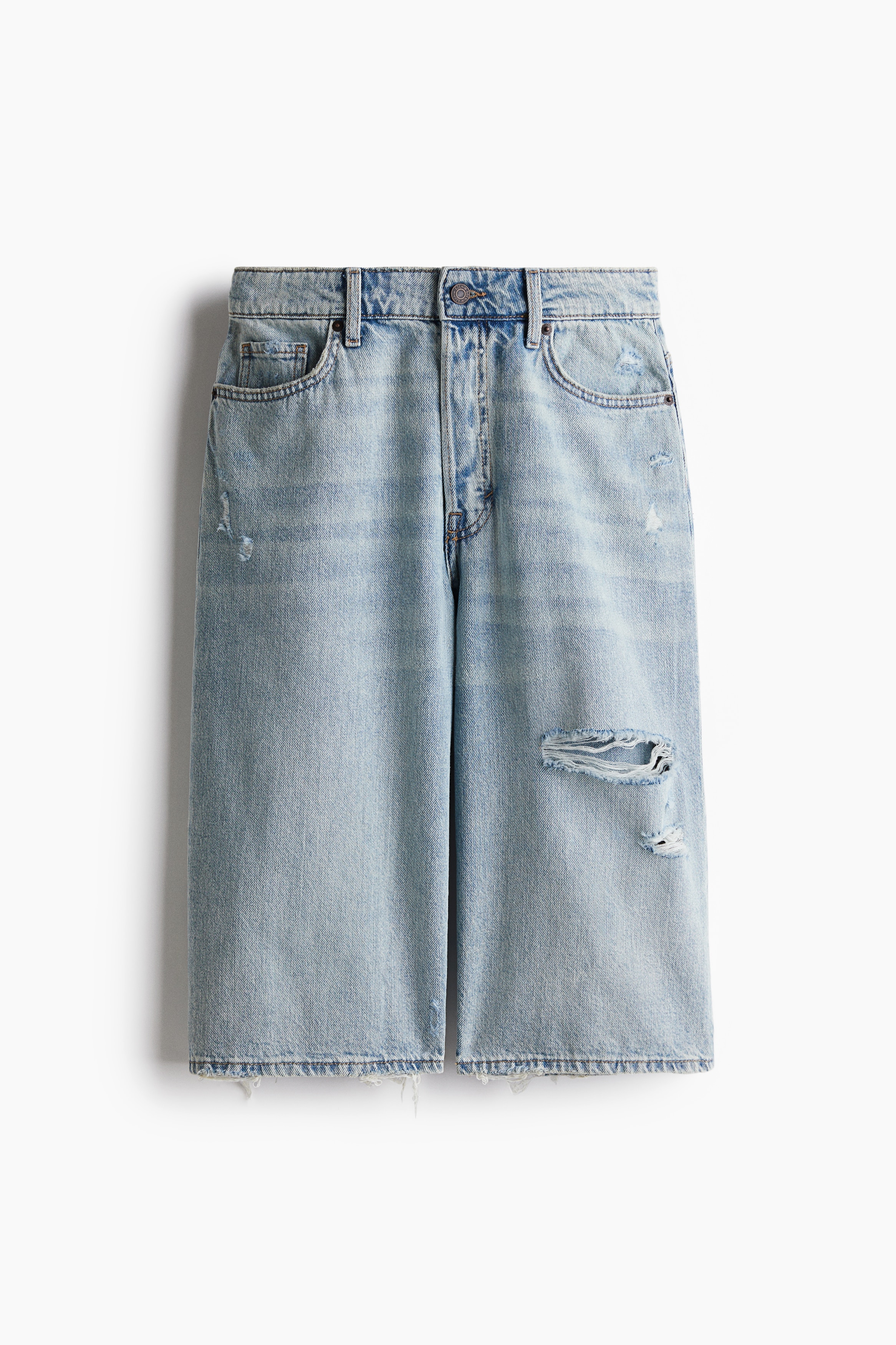 Shorts High Knee Denim - Azul denim claro/Azul denim/Azul denim pálido/Azul denim claro