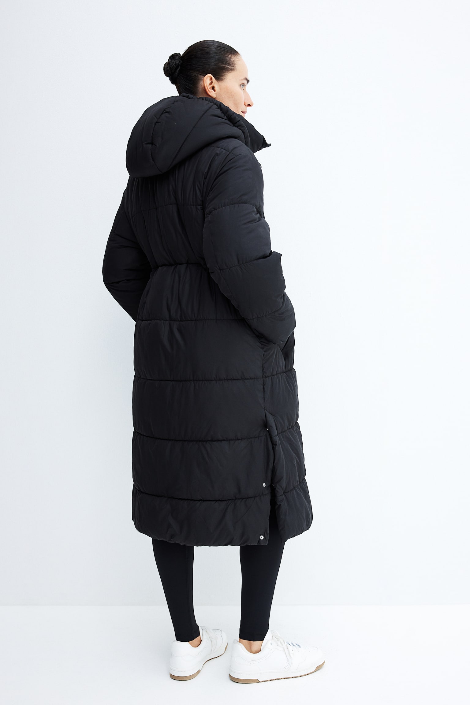 MAMA Hooded puffer coat - Black/Dark mole - 6