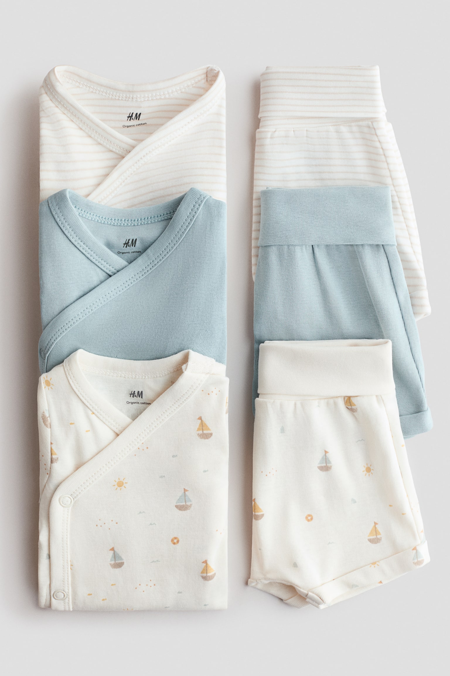 6-piece jersey set - Light dusty blue/Sailing boats/Light dusty green/Animals/Cream/Oranges/Light beige/Hearts/Beige/Bear/Blue/Light blue/Turquoise/Boats - 2