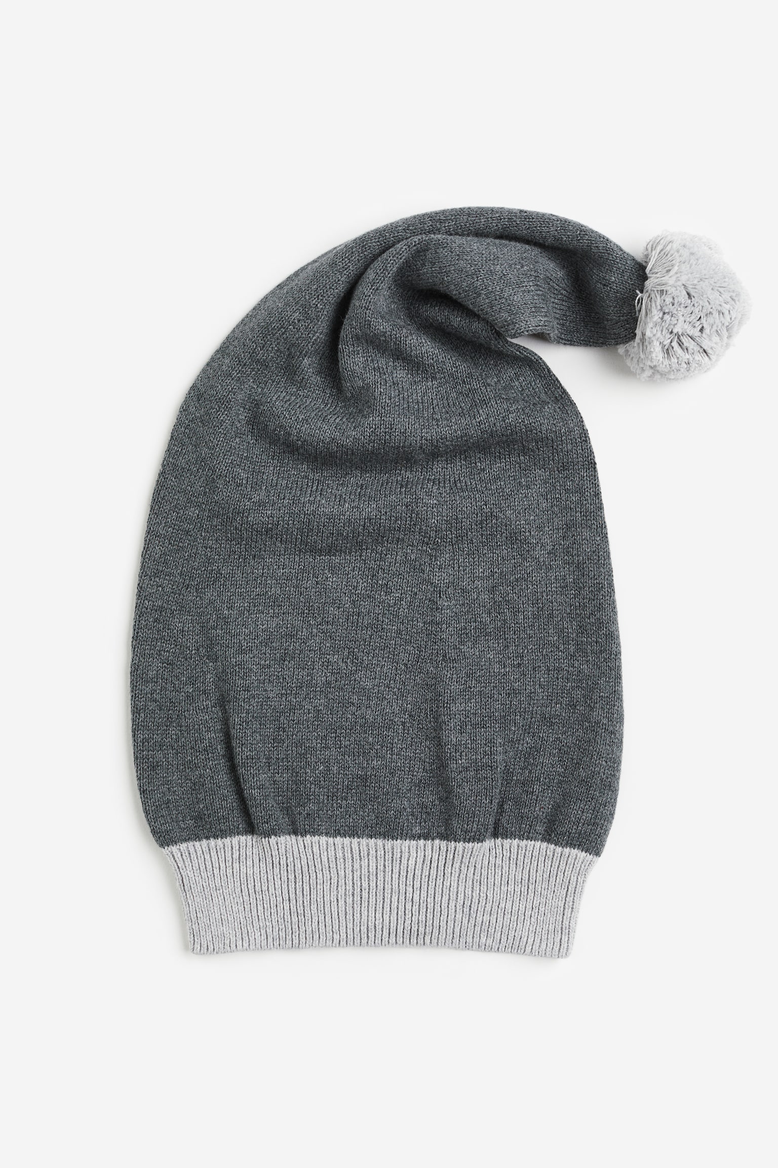 Knitted santa hat - Dark grey marl - 1