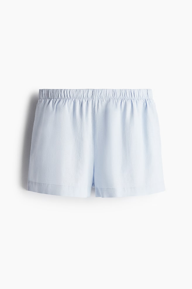 Linen-Blend Shorts - Light blue - 1