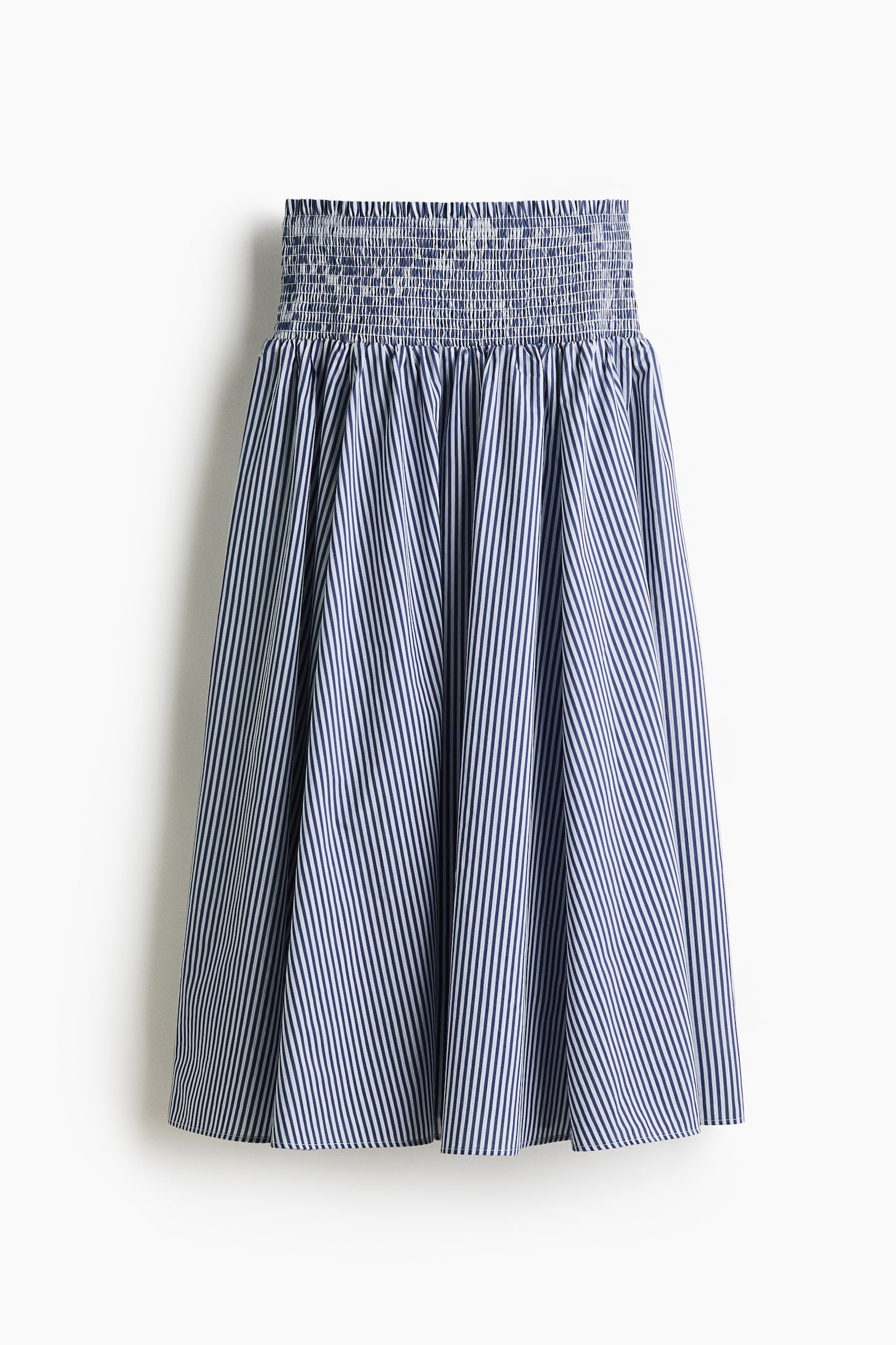 Smocked-waist skirt - Navy blue/Striped/White/Blue floral - 2