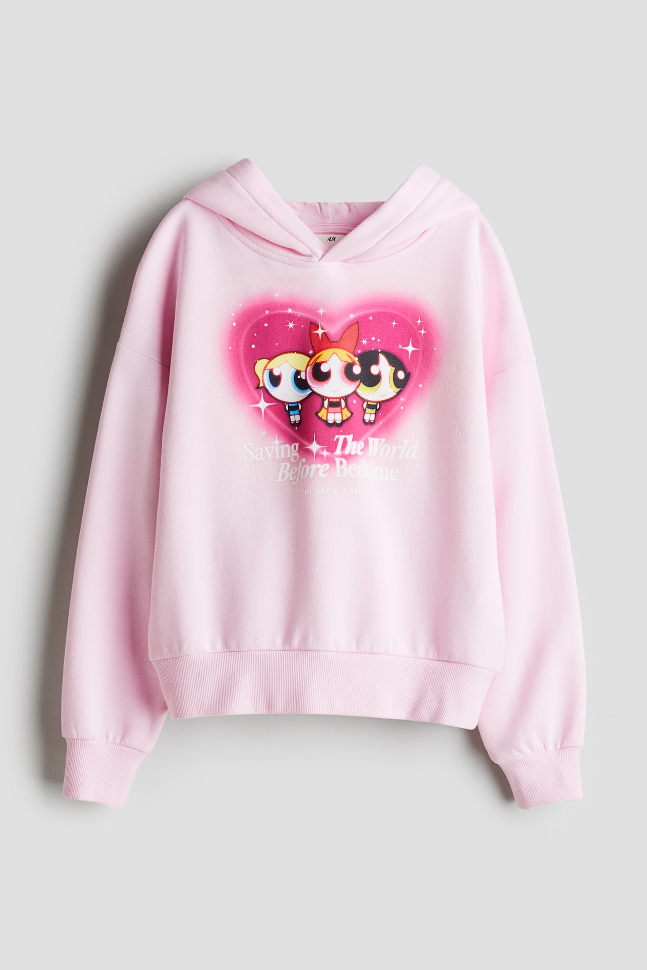Oversized printed hoodie Light pink/The Powerpuff Girls Kids H&M IN