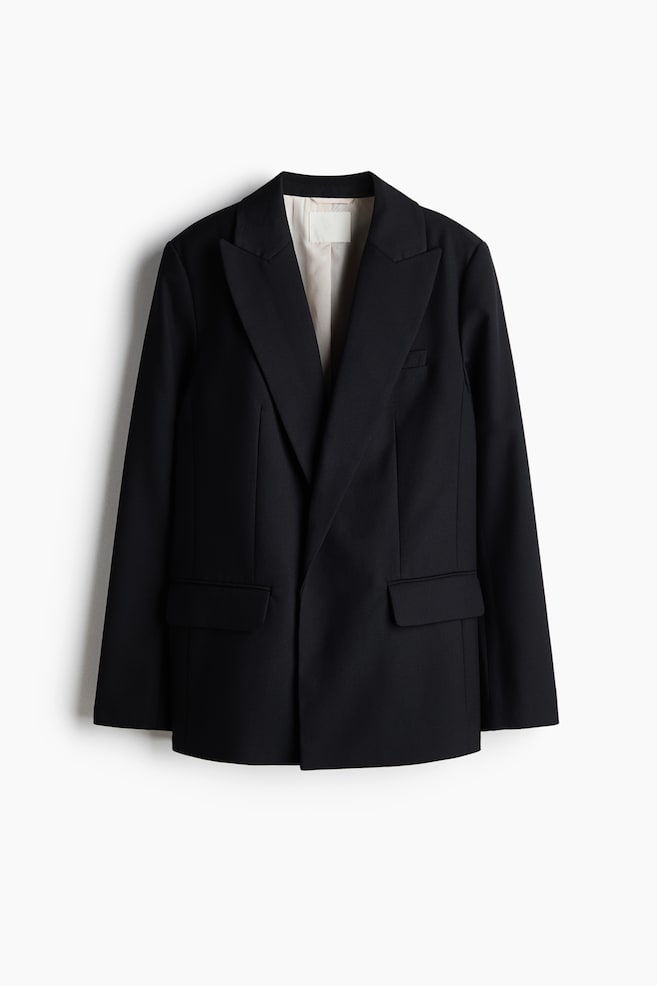 Tailored Blazer - Black/Light beige - 1