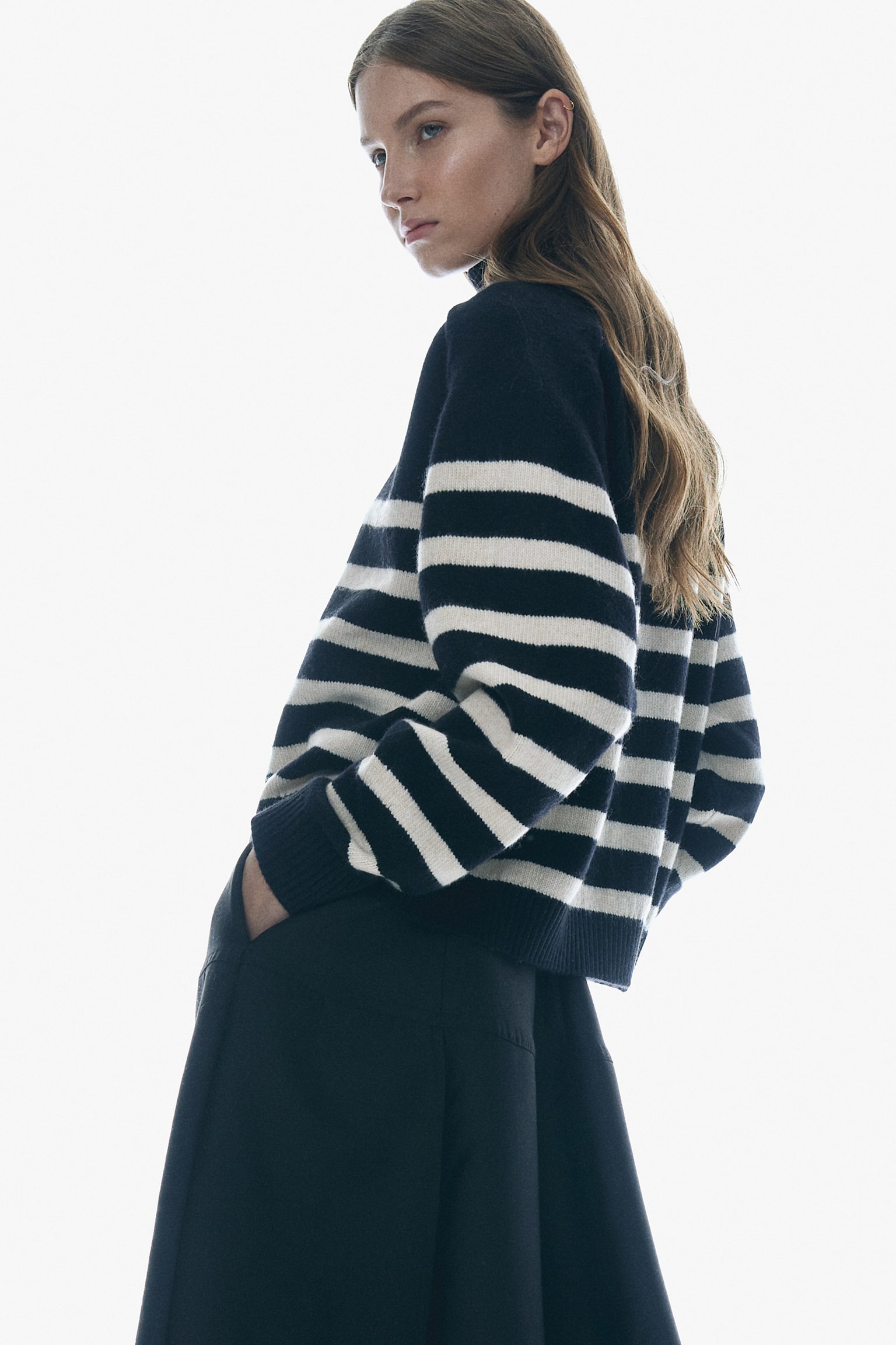 Turtleneck jumper - Black/Striped/Dark brown/Grey/Striped - 4