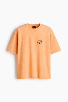 T-shirt i bomull med tryck Oversized Fit