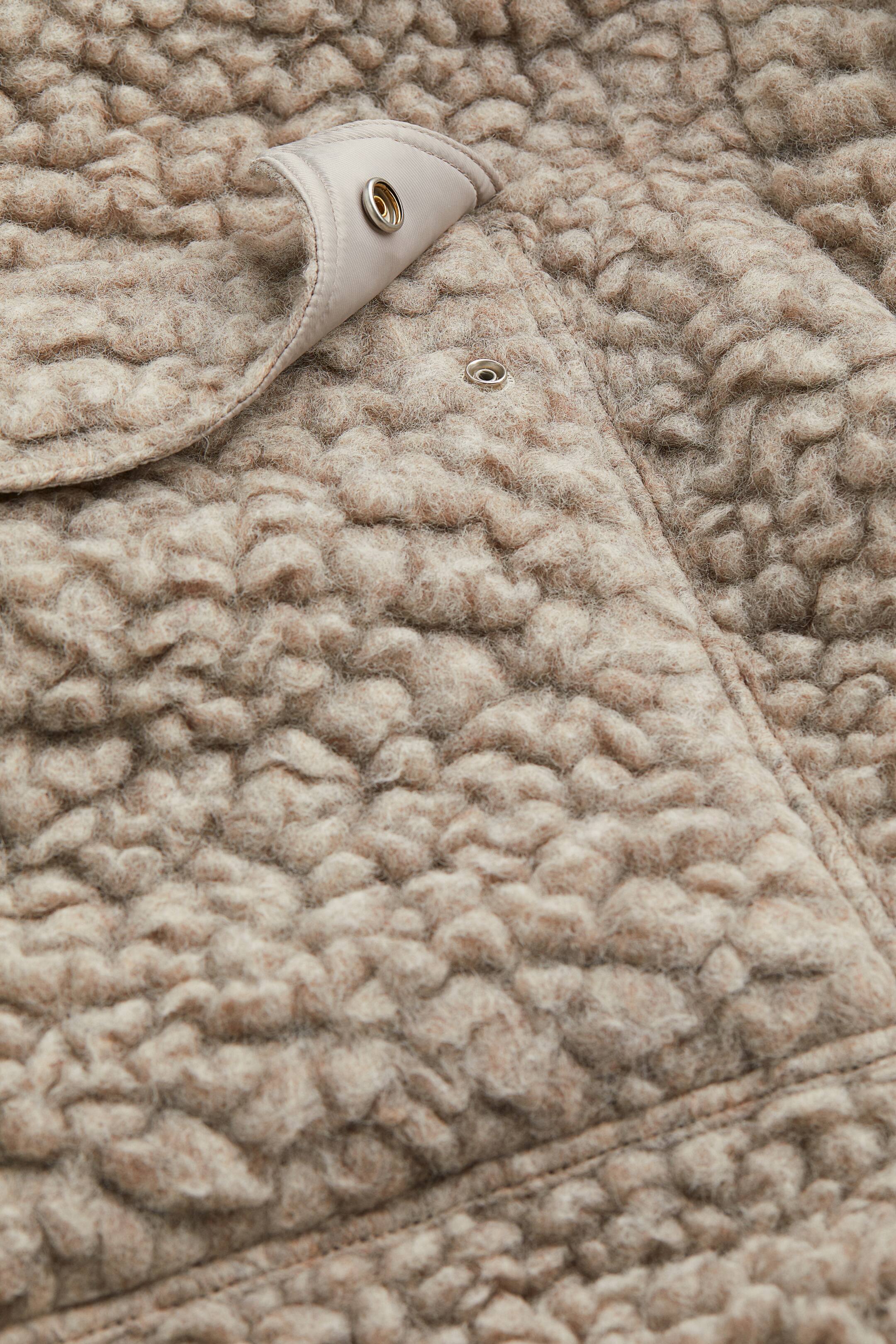 Visa större bild: Oversized wool-blend popover jacket - Gråbeige - DAM | H&M SE 3