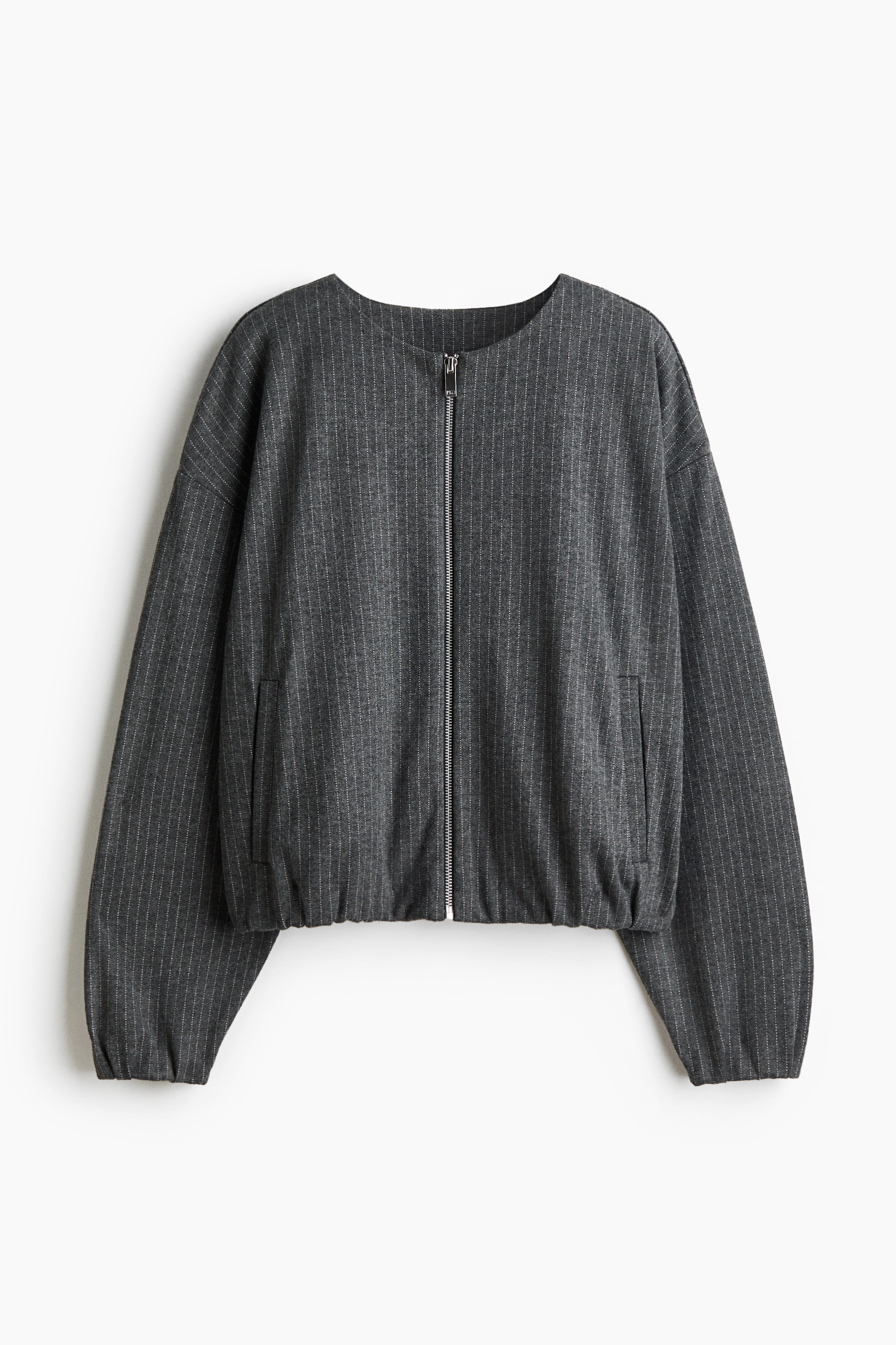 View larger image: Oversized jersey jacket - Grey marl/Pinstriped - Ladies | H&M IN 5