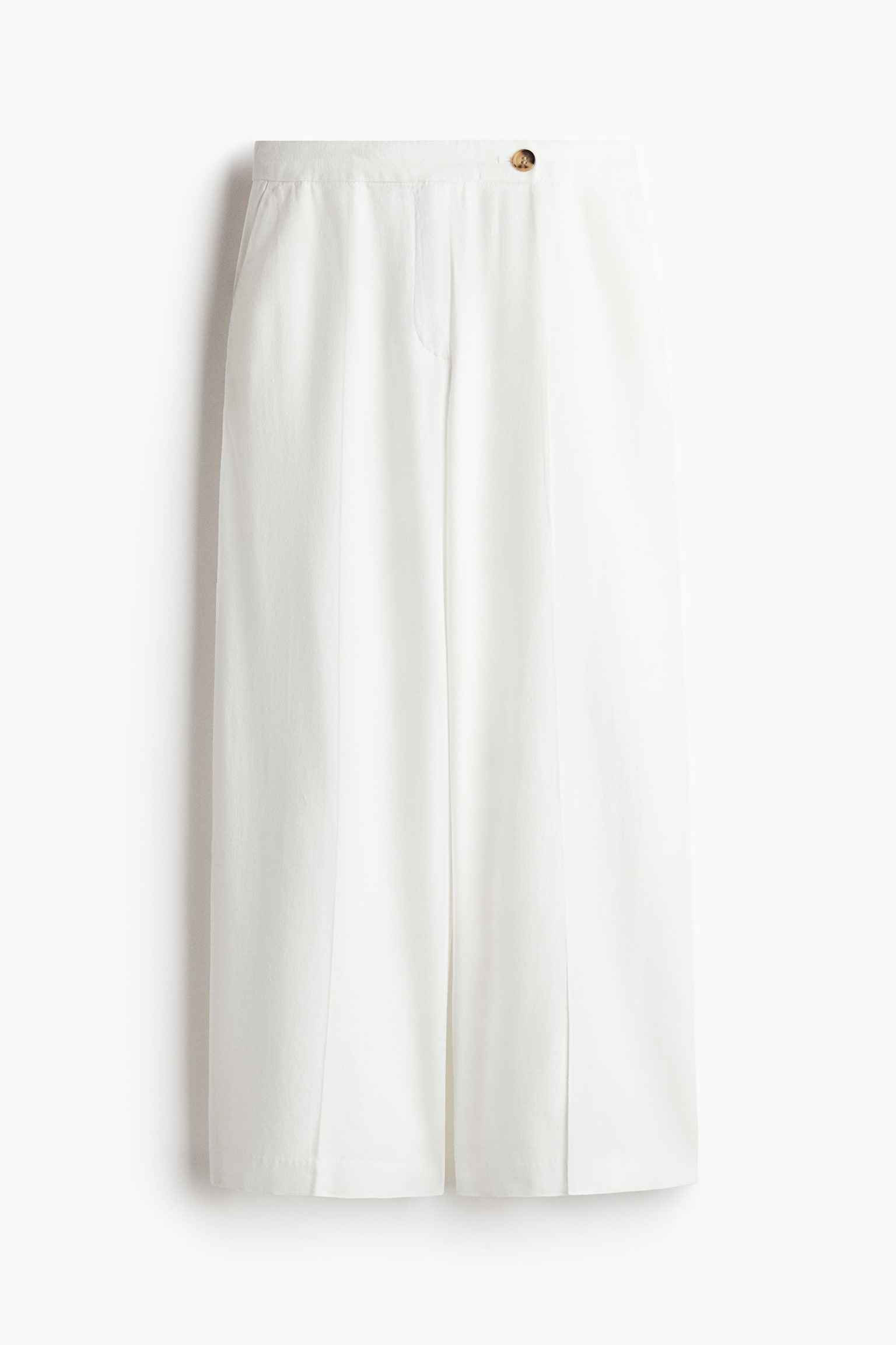 Женские брюки H&M Dressy Linen-Blend, цвет: Белый — фото 1