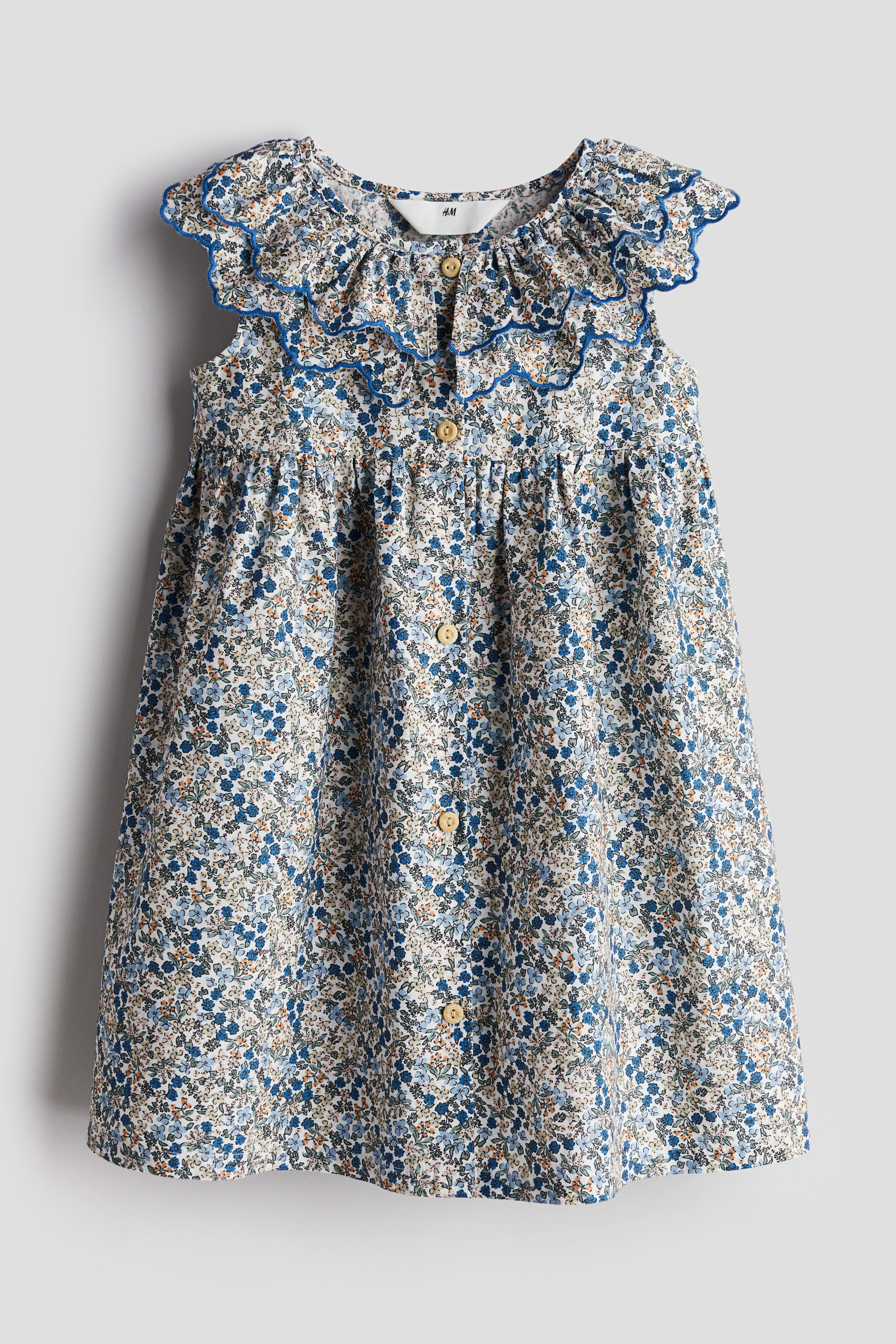 Cotton Muslin Dress - Blue/floral - Kids | H&M CA