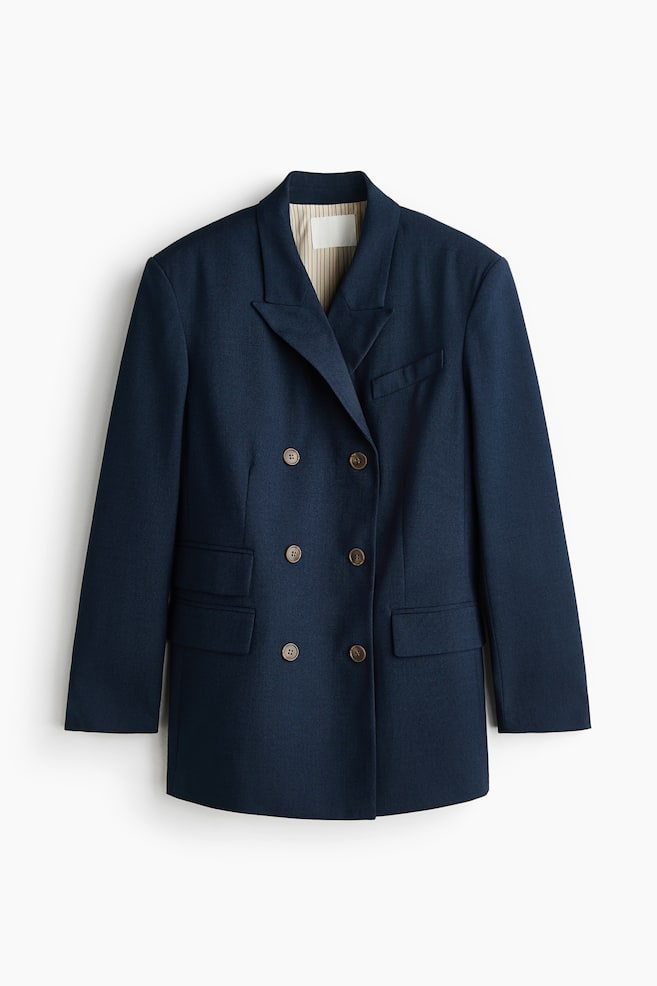Oversized double-breasted blazer - Dark blue - 1