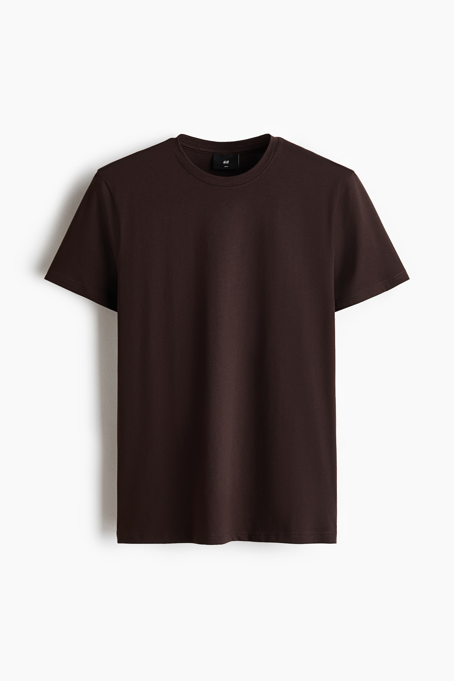 Camiseta en algodón pima Slim Fit - Marrón oscuro/Blanco/Negro/Azul marino/Gris claro jaspeado/Negro/Negro/Marrón oscuro/Blanco/Blanco/Azul marino/Gris jaspeado - 1