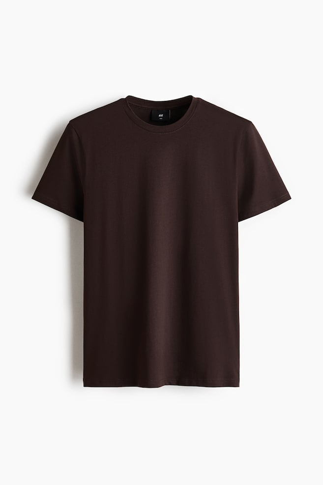 Slim Fit Pima cotton T-shirt - Dark brown/White/Black/Grey marl/White/Black/White/Black/Navy blue/Light grey marl - 1