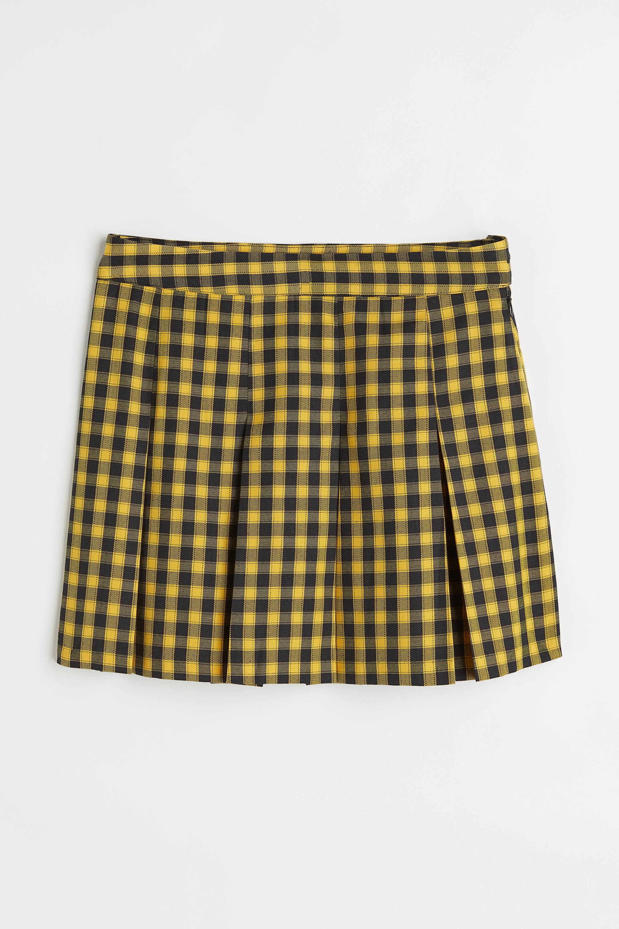 View larger image: Short twill skirt - Yellow/Checked - Ladies | H&M 1