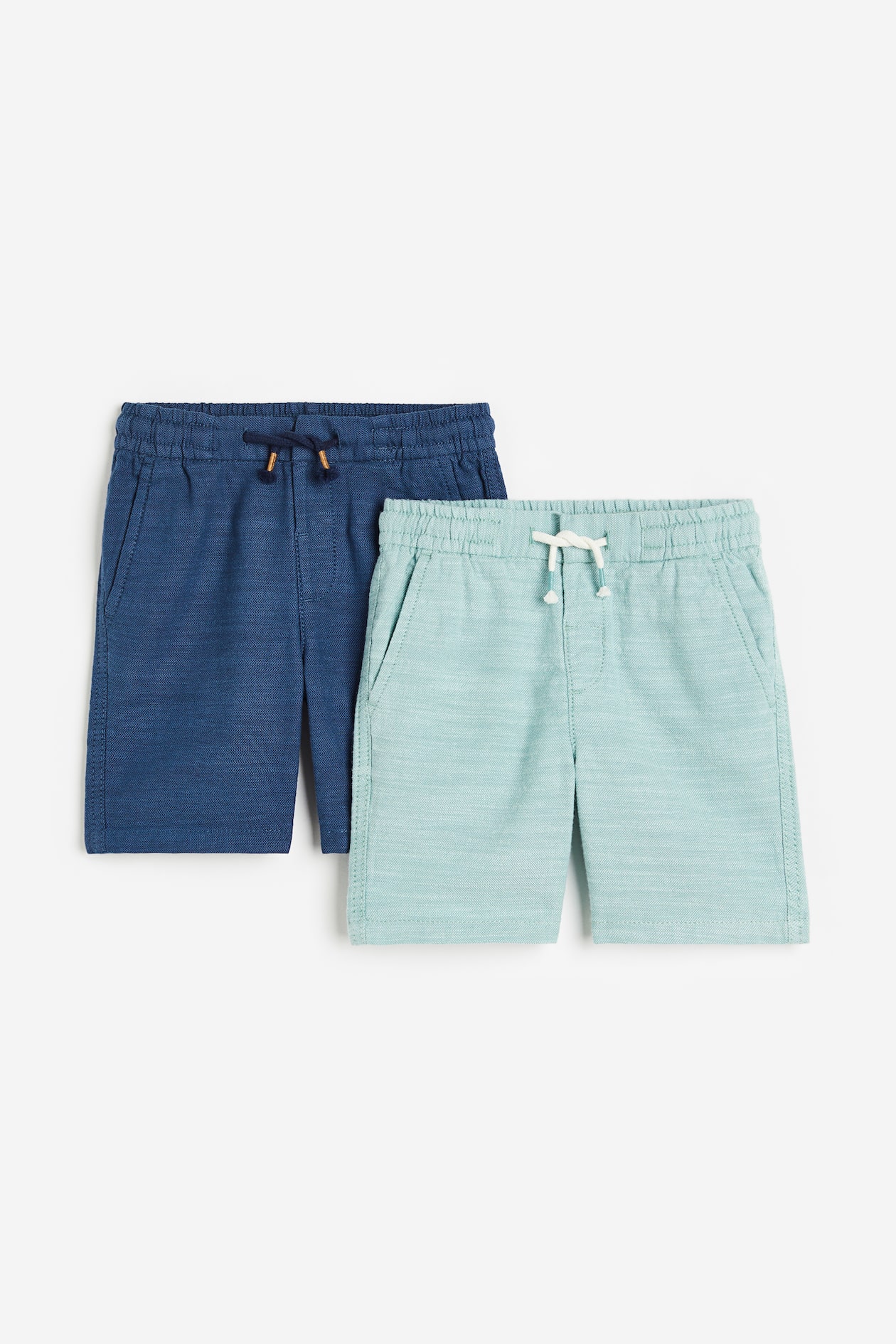2-pack chino shorts Light turquoise/dark blue Kids H&M PH
