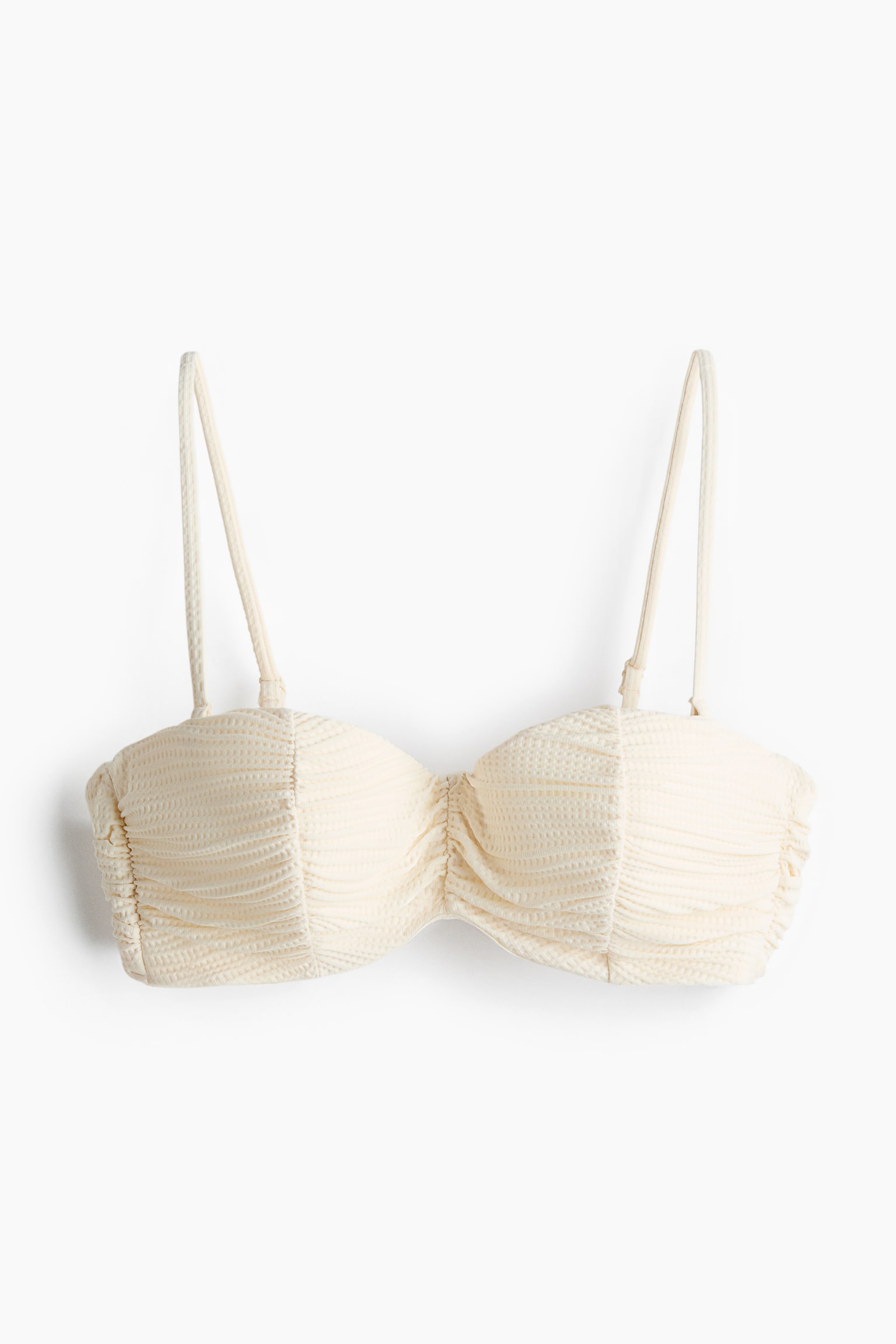 Padded balconette bikini top - Cream/Dark brown - 2