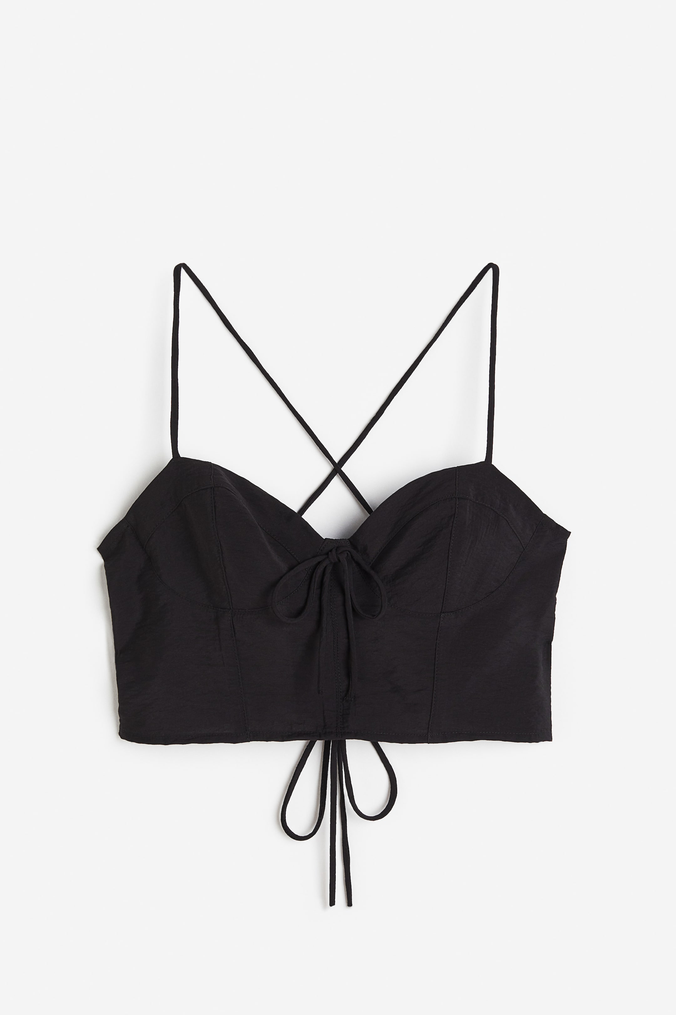 Cropped Bustier Top Black Ladies Handm Gb