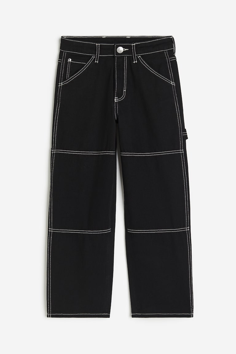 Baggy Fit Carpenter Jeans Black/White Kids H&M