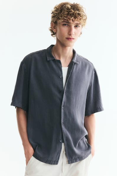 リラックスフィット リネンブレンドリゾートシャツ
