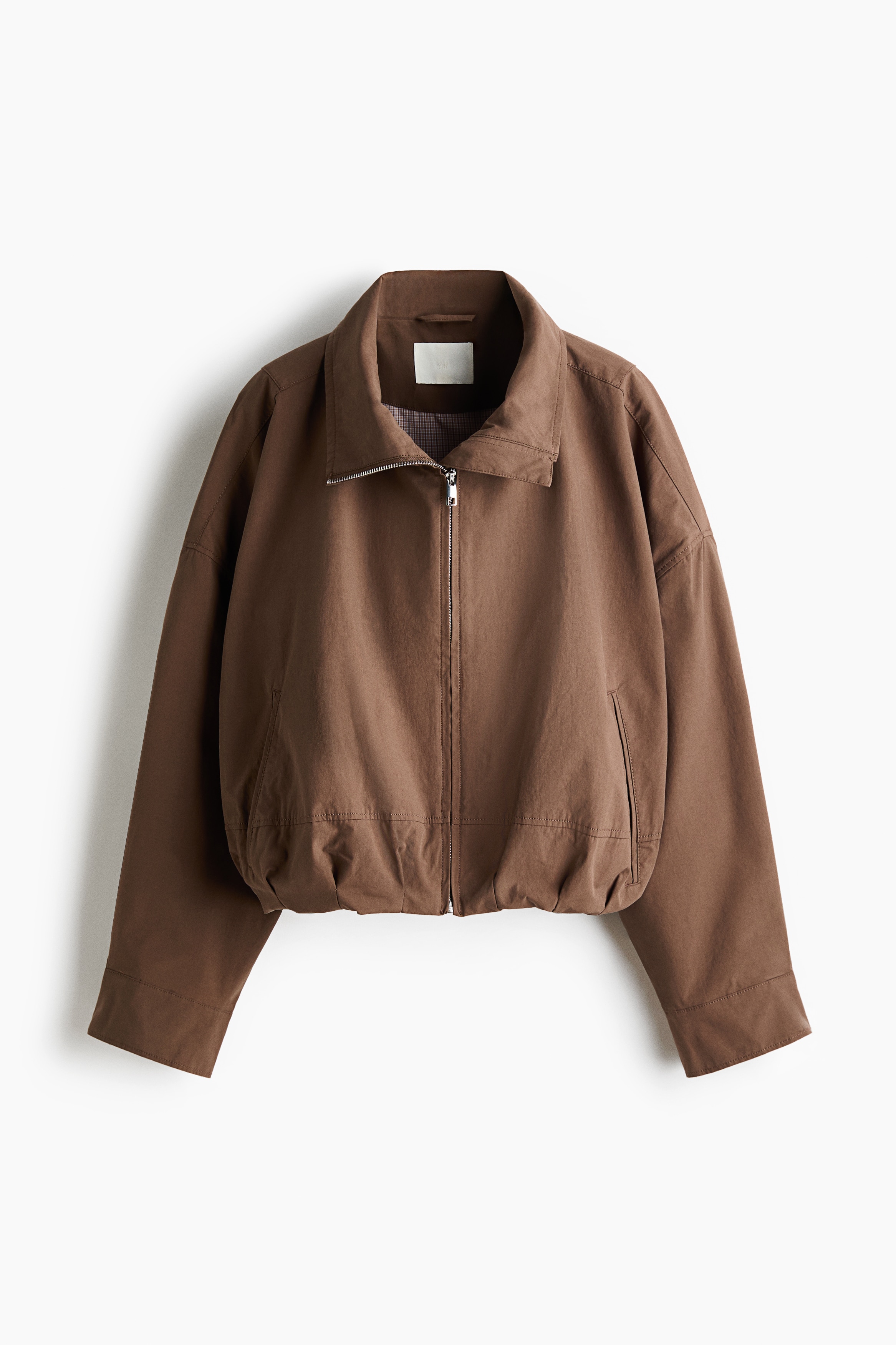 Bubble-hem cotton jacket - Brown