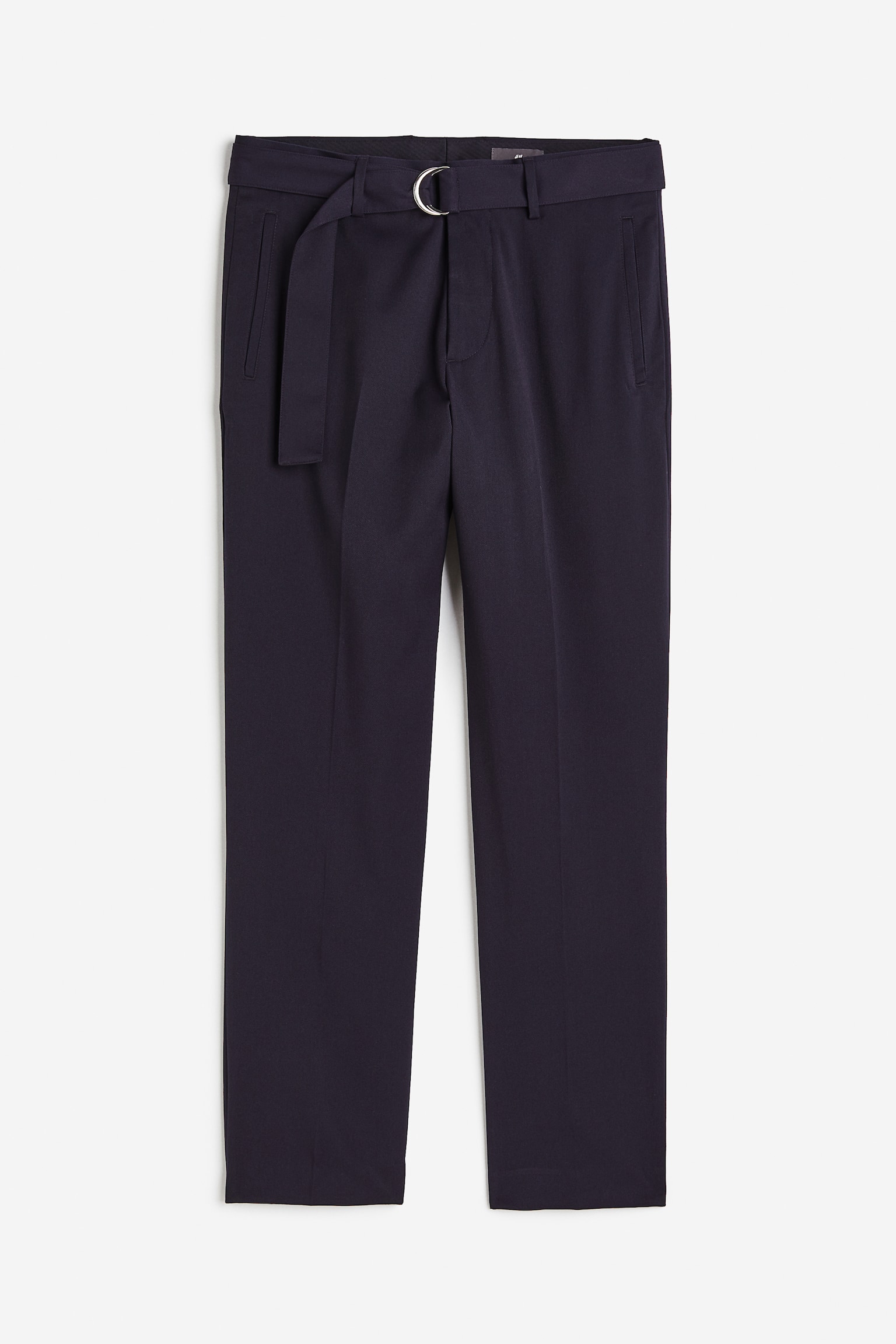 Regular Fit Belted trousers - Navy blue - 1