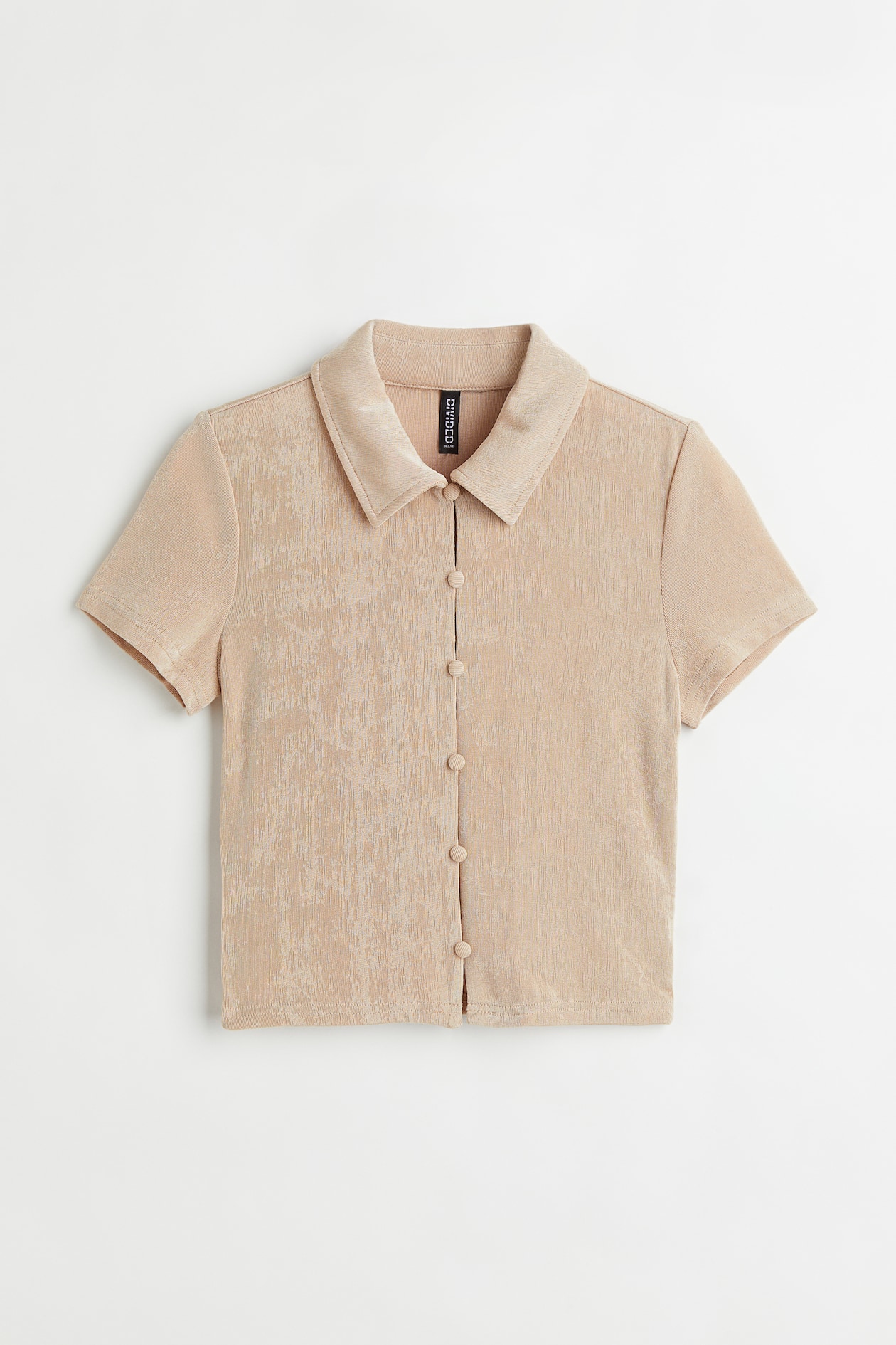 Crop Top - Short sleeve - Crop - Light beige - Ladies | H&M US