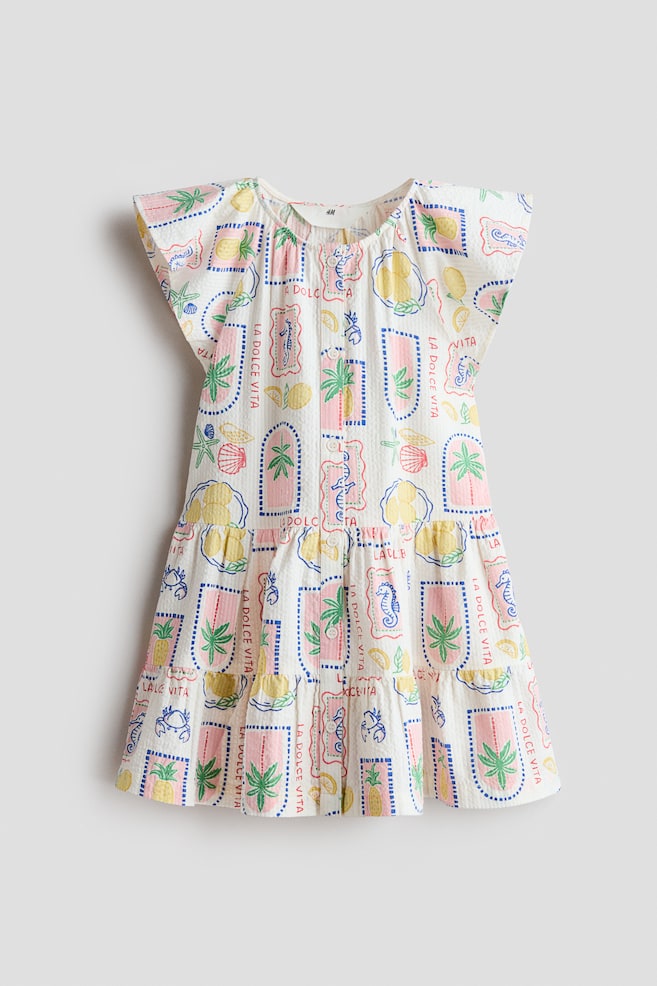 Robe à étages en seersucker - Blanc/La Dolce Vita/Bleu clair/fraises/Blanc/rose/fleuri/Rouge/rayé/Rouge/blanc/fleuri - 1