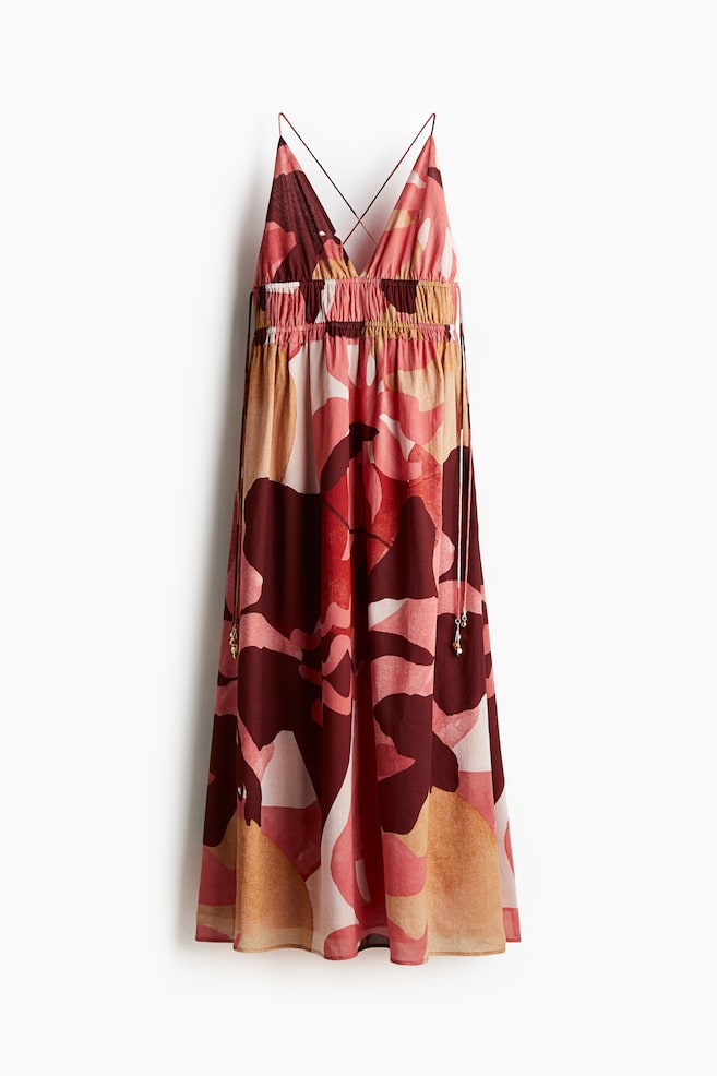 Crêpe maxi dress - Pink/Patterned - 1