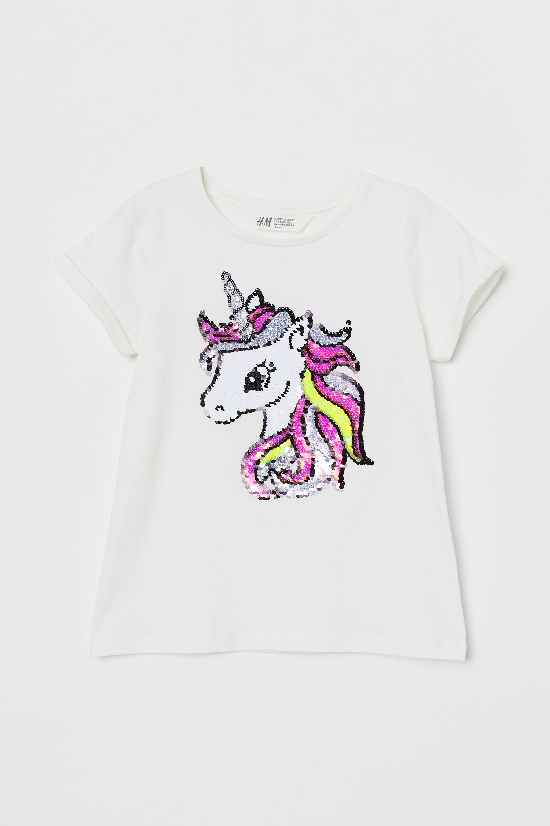 View larger image: Top - White/Unicorn - Kids | H&M 1