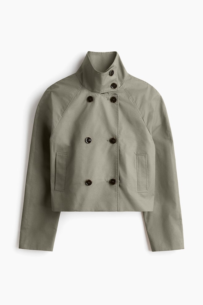 Trench-coat court - Taupe/Gris foncé/Vert kaki foncé - 1