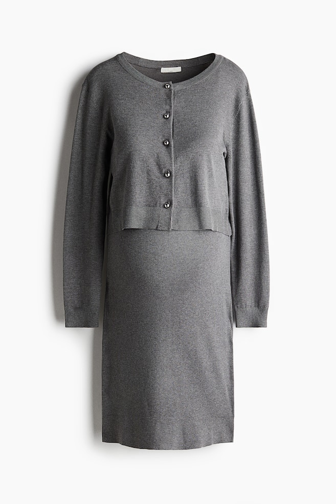MAMA 2-piece fine-knit set - Grey marl - 1