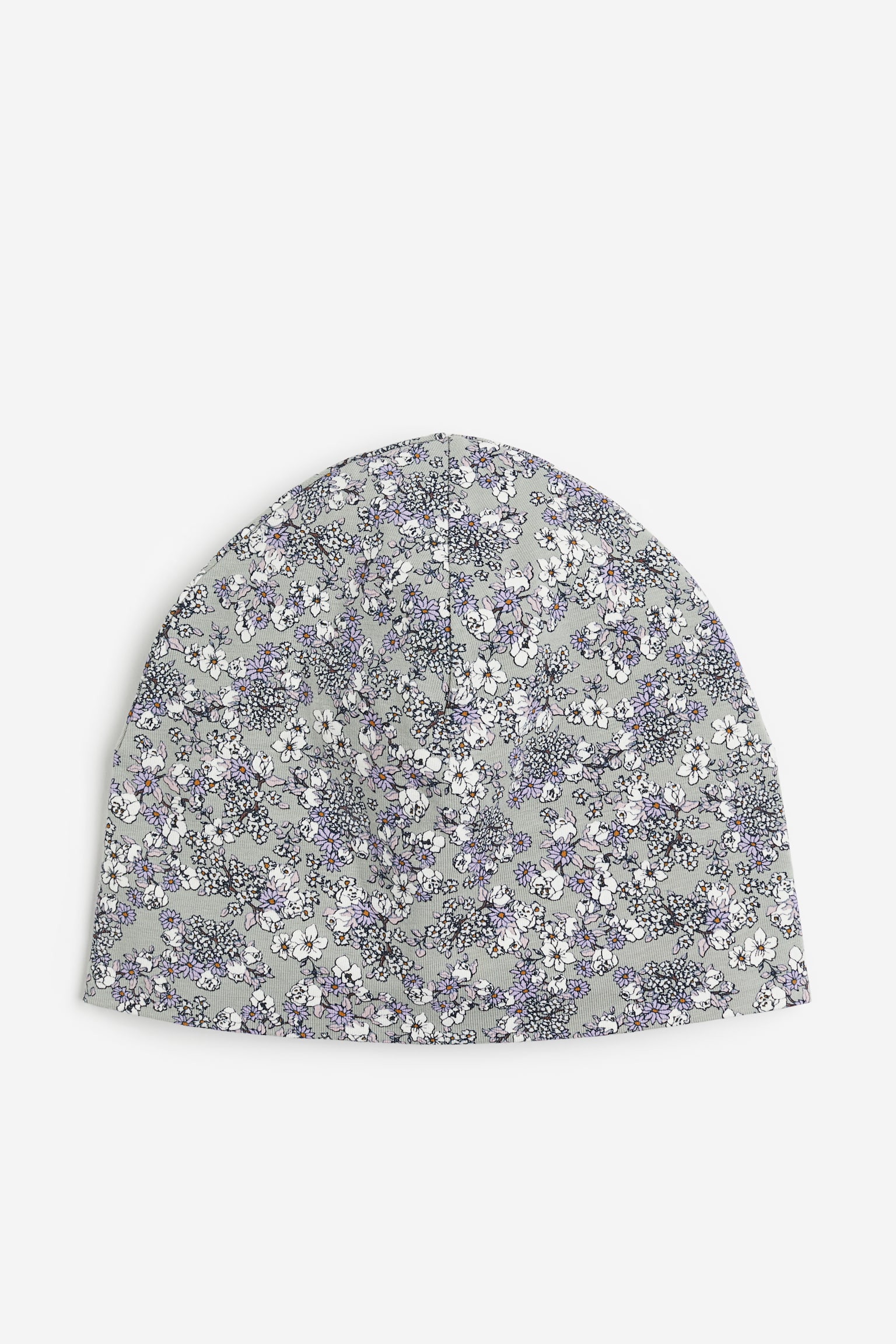 Patterned jersey beanie - Sage green/Floral/Powder pink/Hearts - 1