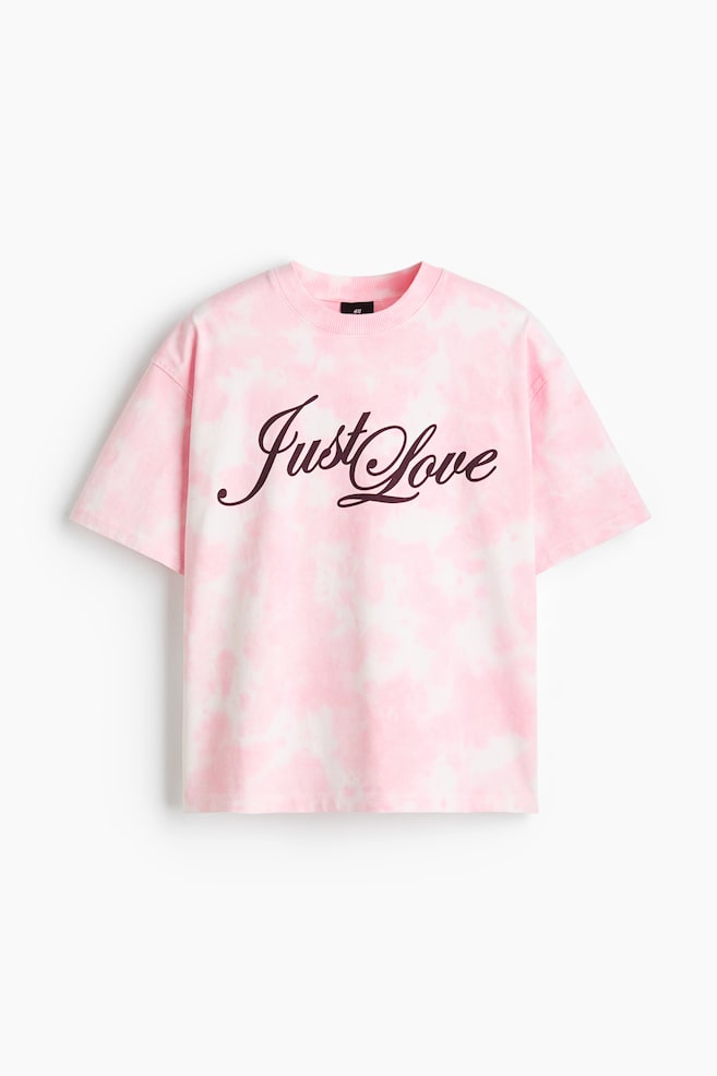 Oversized Heat Reactive Printed T-Shirt - Pink/Just Love/White/Just Love - 1