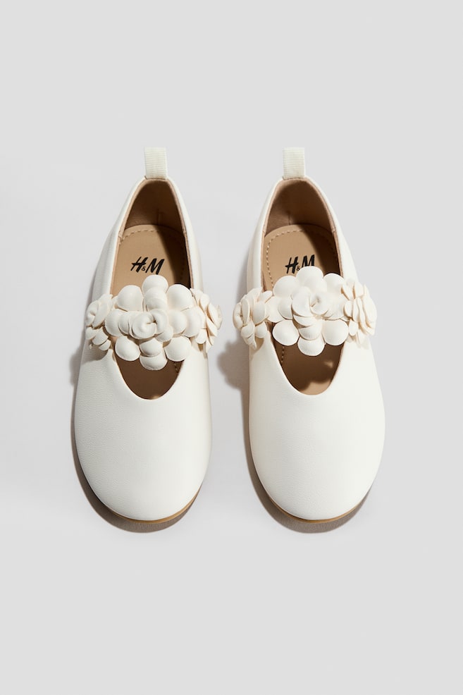 Ballerines avec applications - Crème/Doré/Rose clair/Rose clair/pailleté - 1