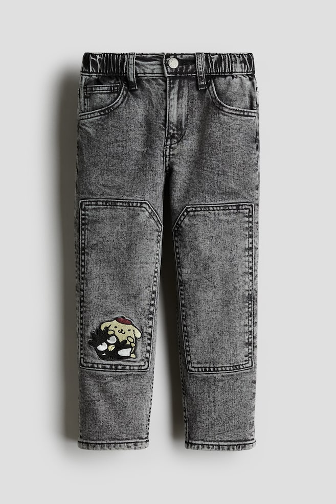 Jeans com aplicação - Cinzento escuro/Friends Club - 1