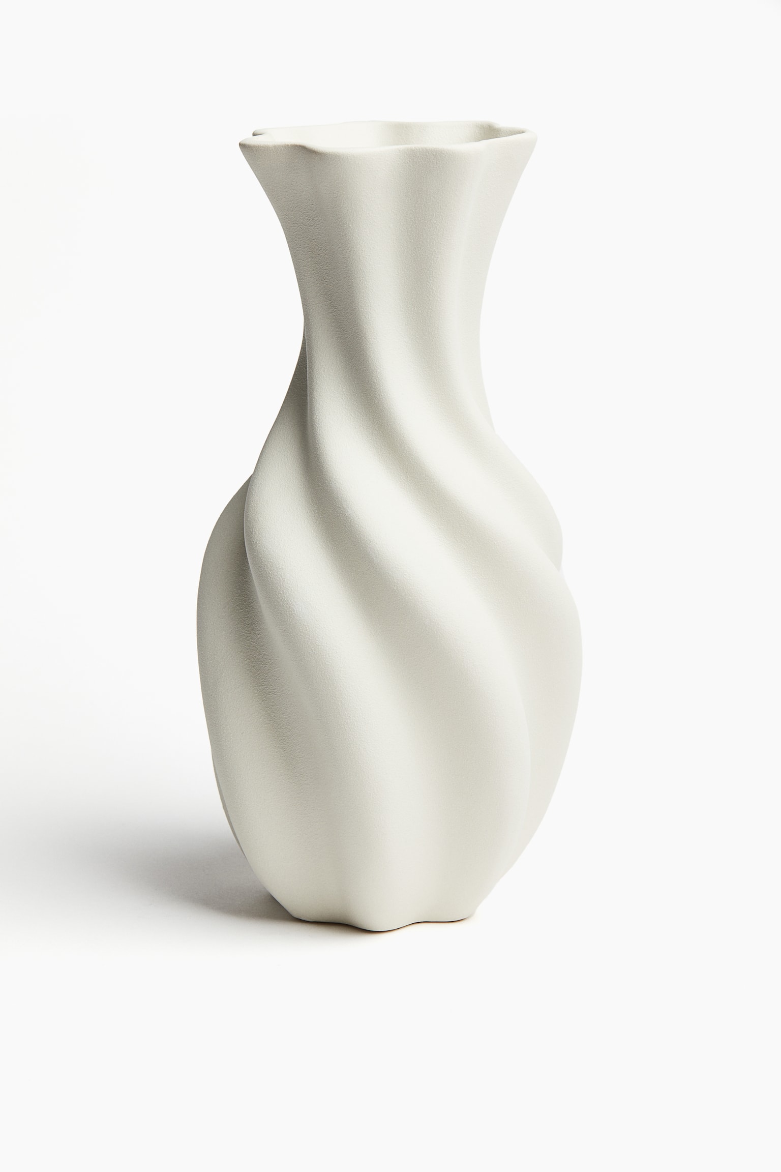 Tall stoneware vase - White - 1