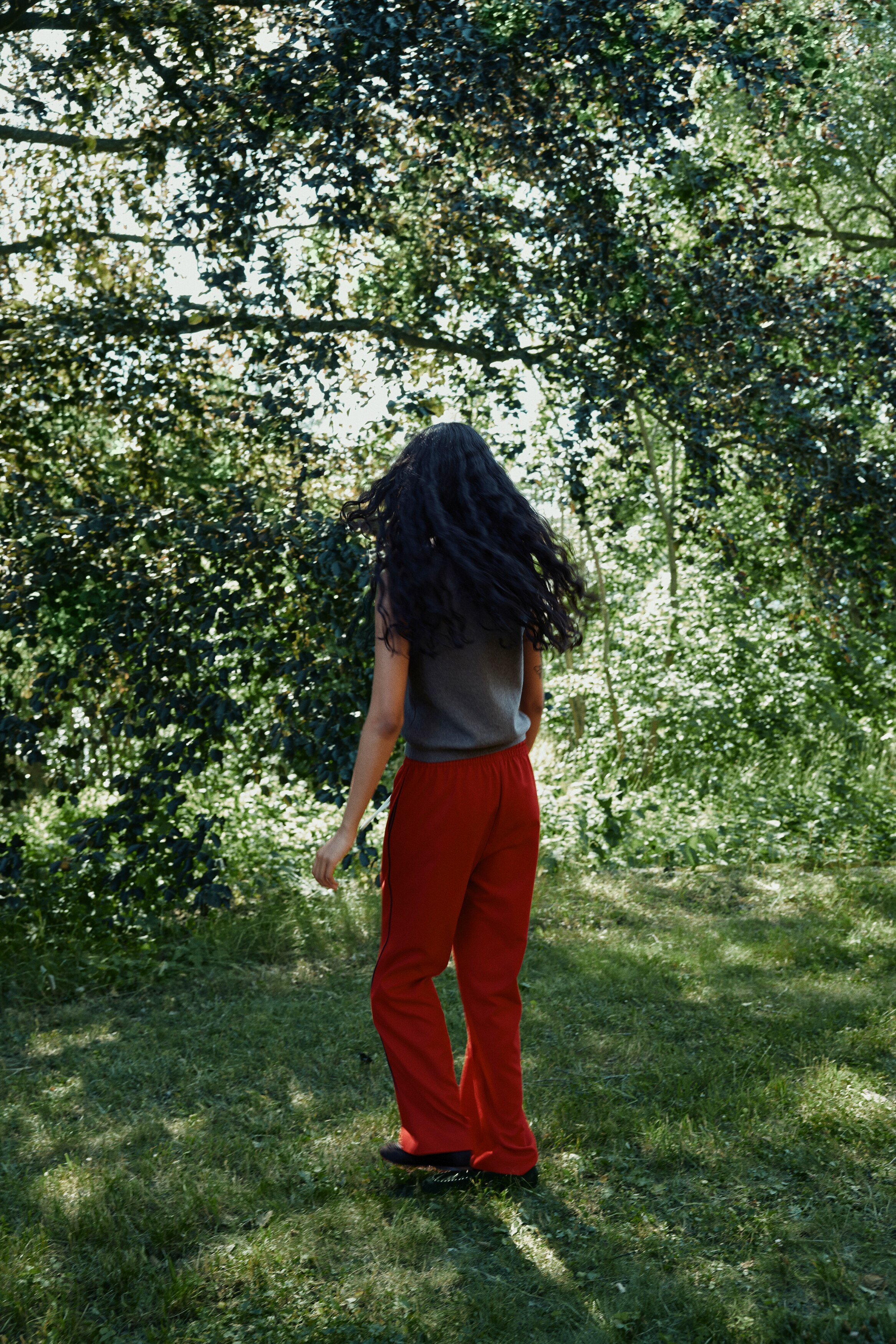 Wide drawstring trousers