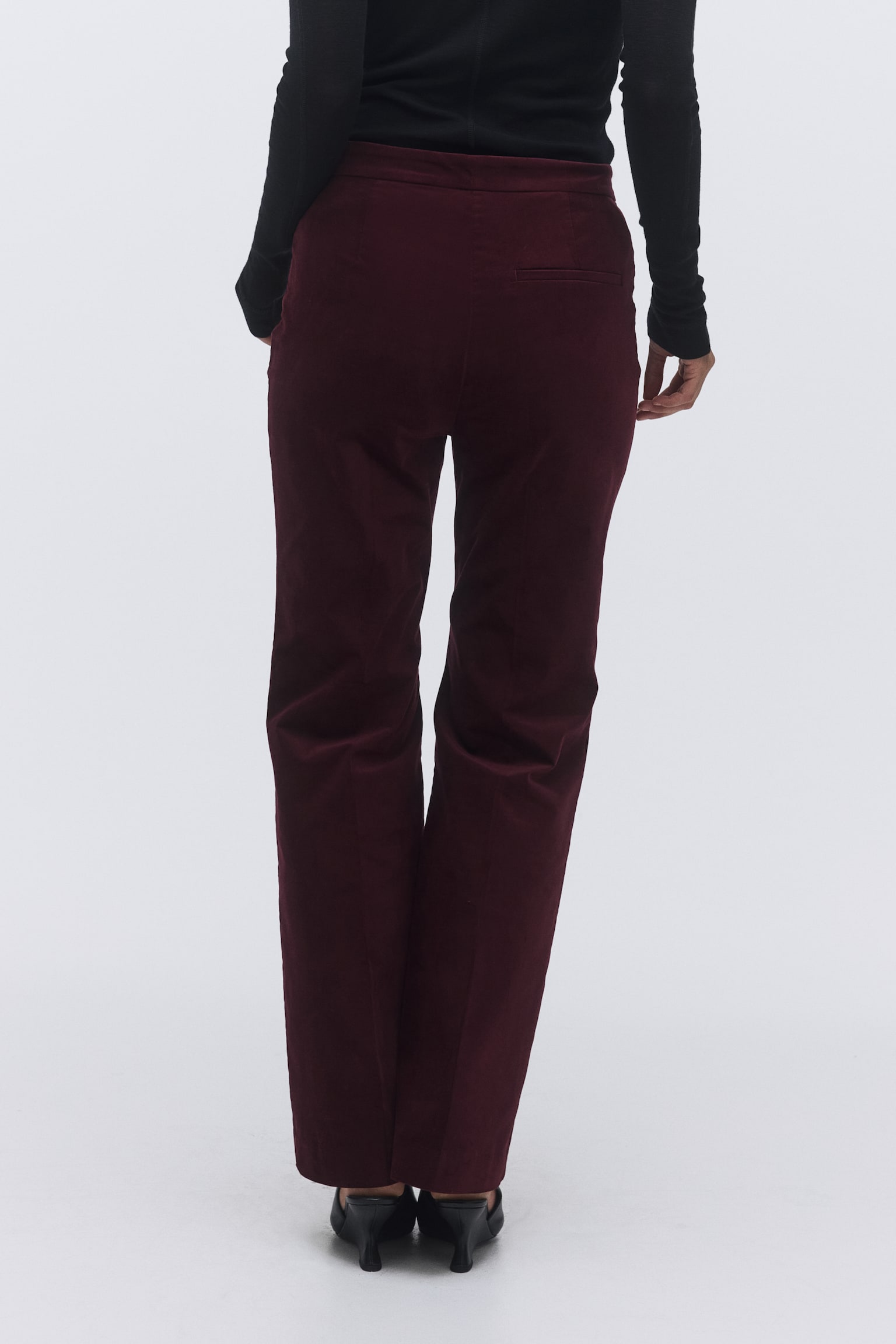Flared velvet trousers - Dark red/Black/Navy blue - 3