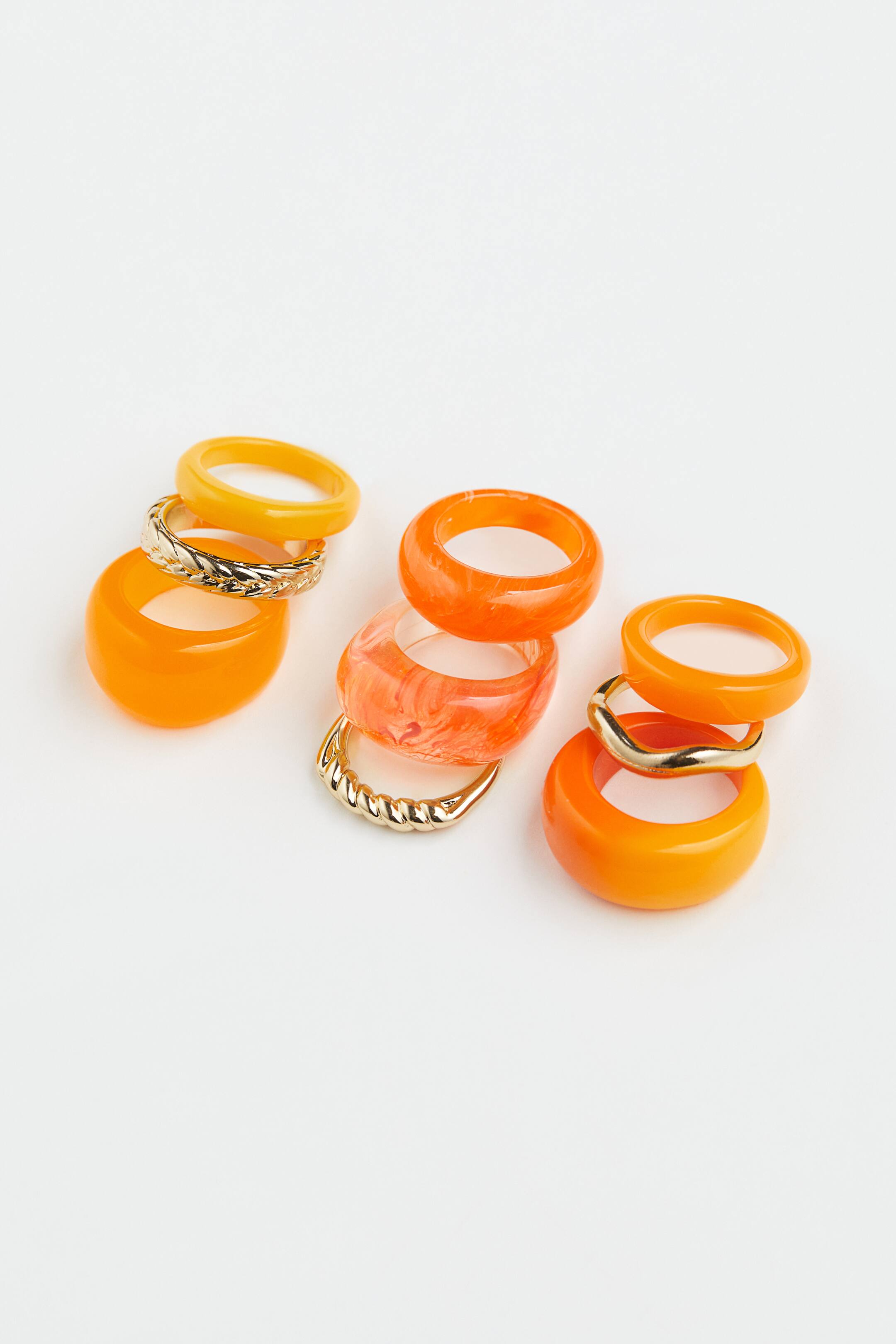 View larger image: 9-pack rings - Orange/Gold-coloured - Ladies | H&M 1