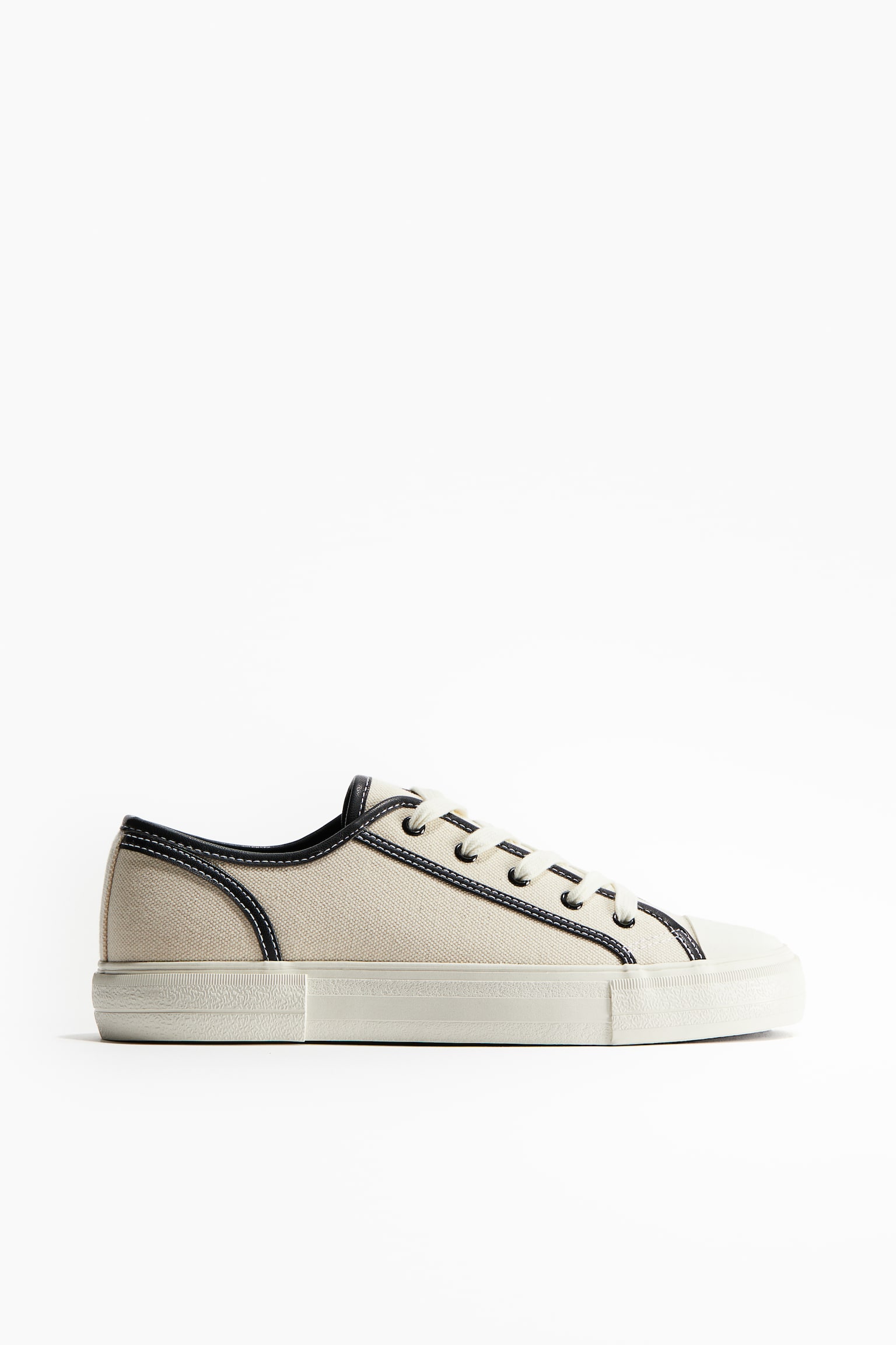 Canvas Sneakers - Cream/Cream/Khaki green - 1