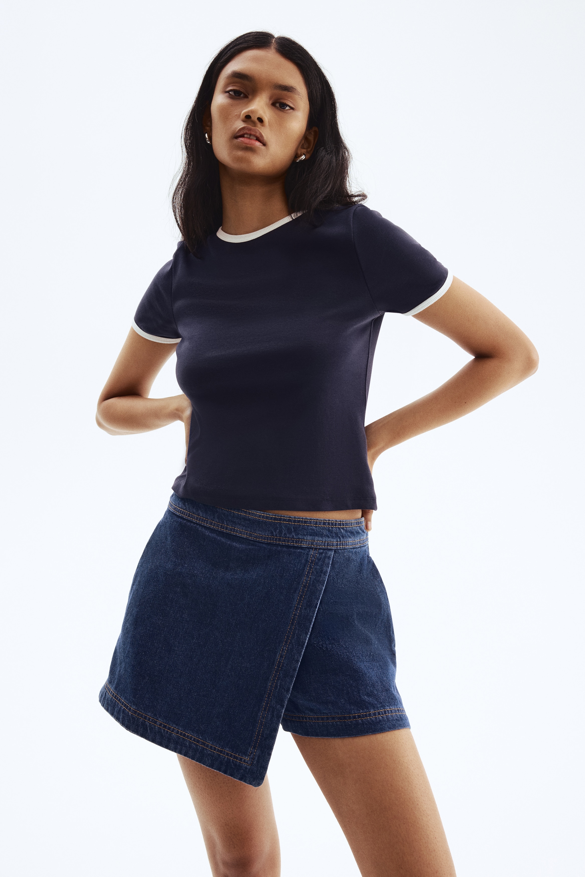 Denim skort