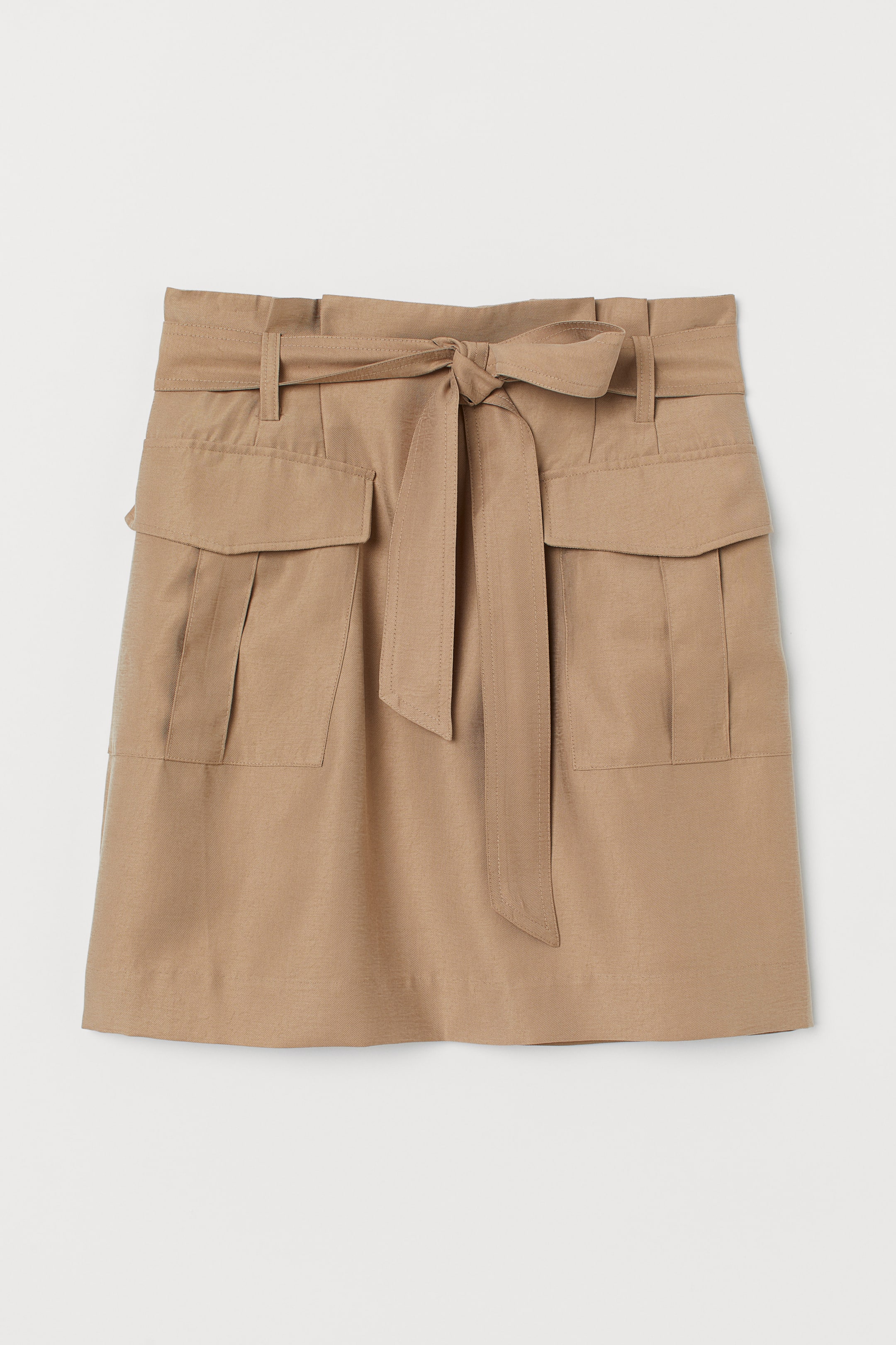 View larger image: Lyocell-blend paper bag skirt - Beige - Ladies | H&M IE 1