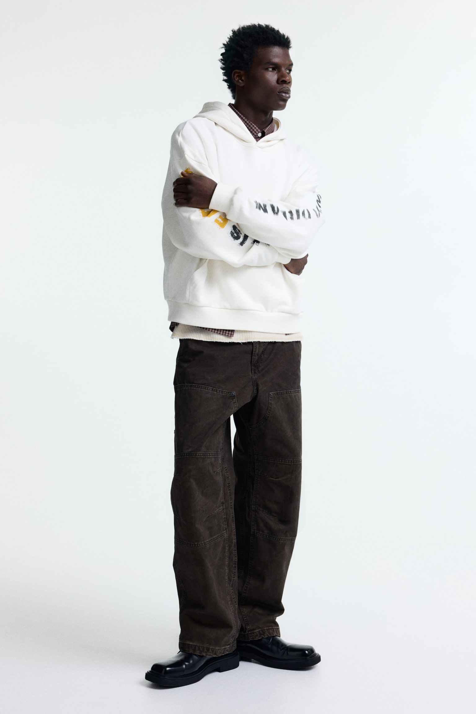 Mikina s potiskem a kapucí Oversized Fit - Krémová/All is Fading/Zelená/západ slunce/Sepraná černá/NYC/Černá/Socha svobody - 5