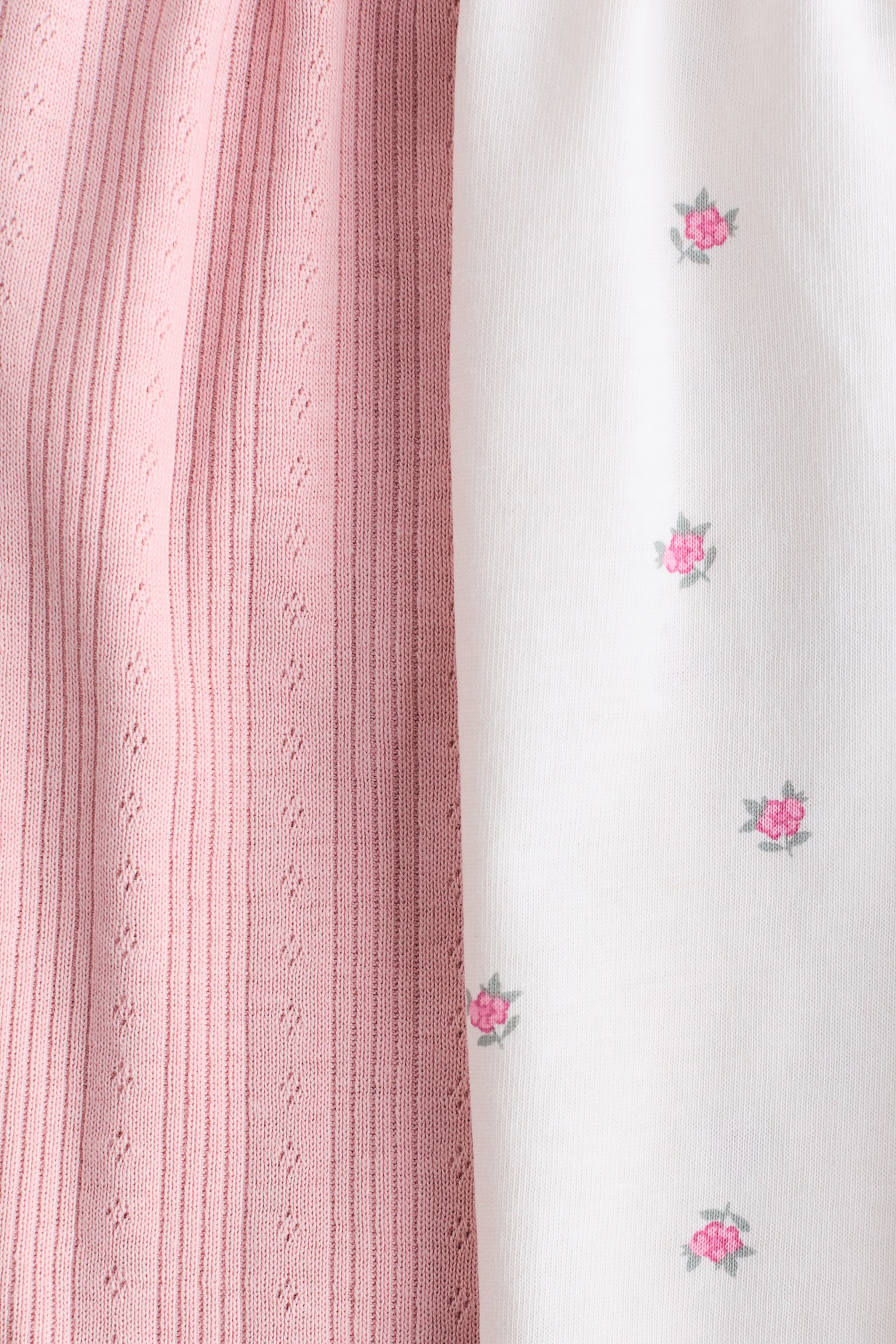 2-pack cotton romper suits - Light pink/Floral/Light turquoise/Floral - 2