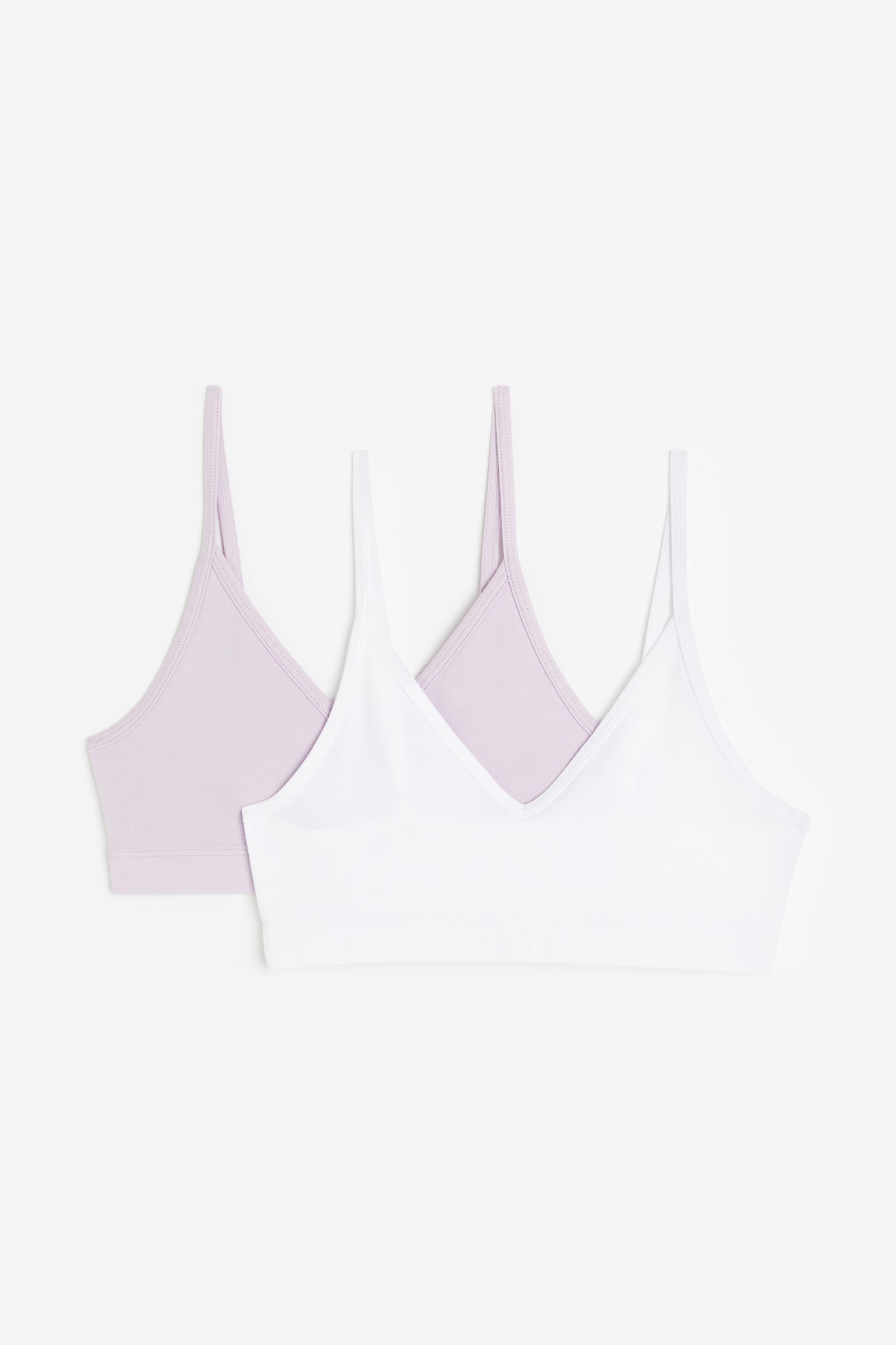 2-pack Jersey Tops - Light purple/White/Black/White - 1