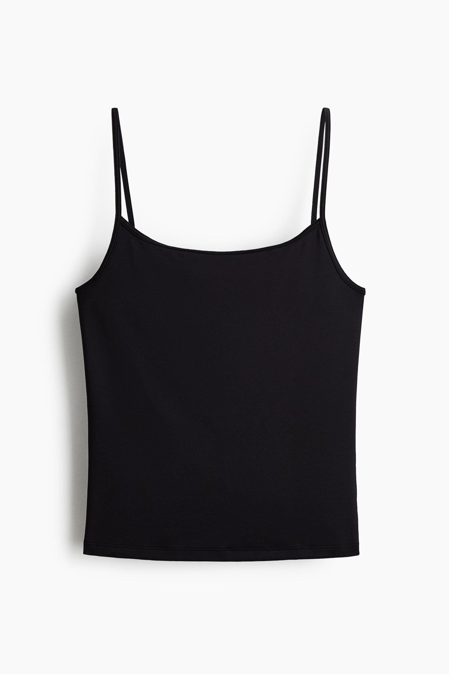 Jersey strappy top - Black/White/Golden olive
