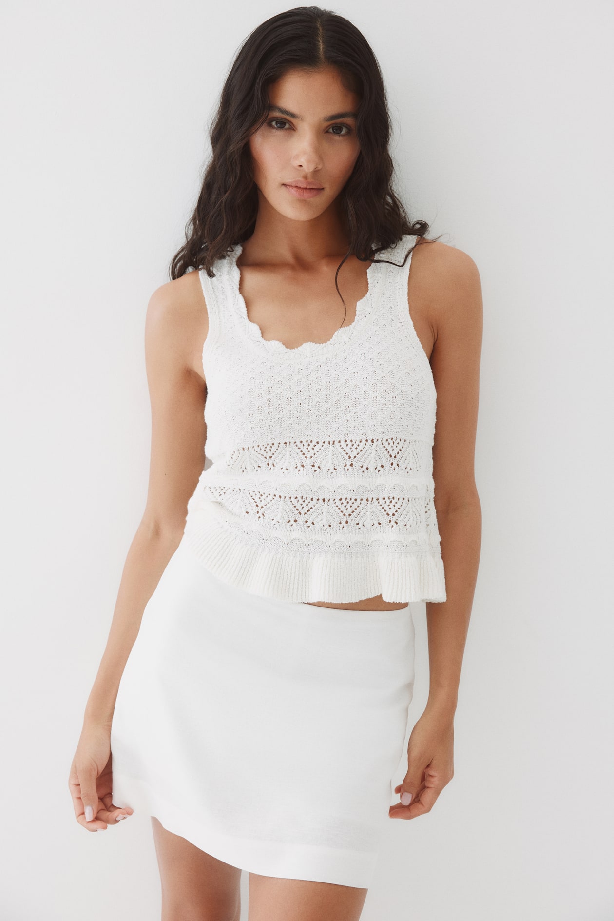 Mini jupe-short en lin mélangé - Blanc - FEMME | H&M FR