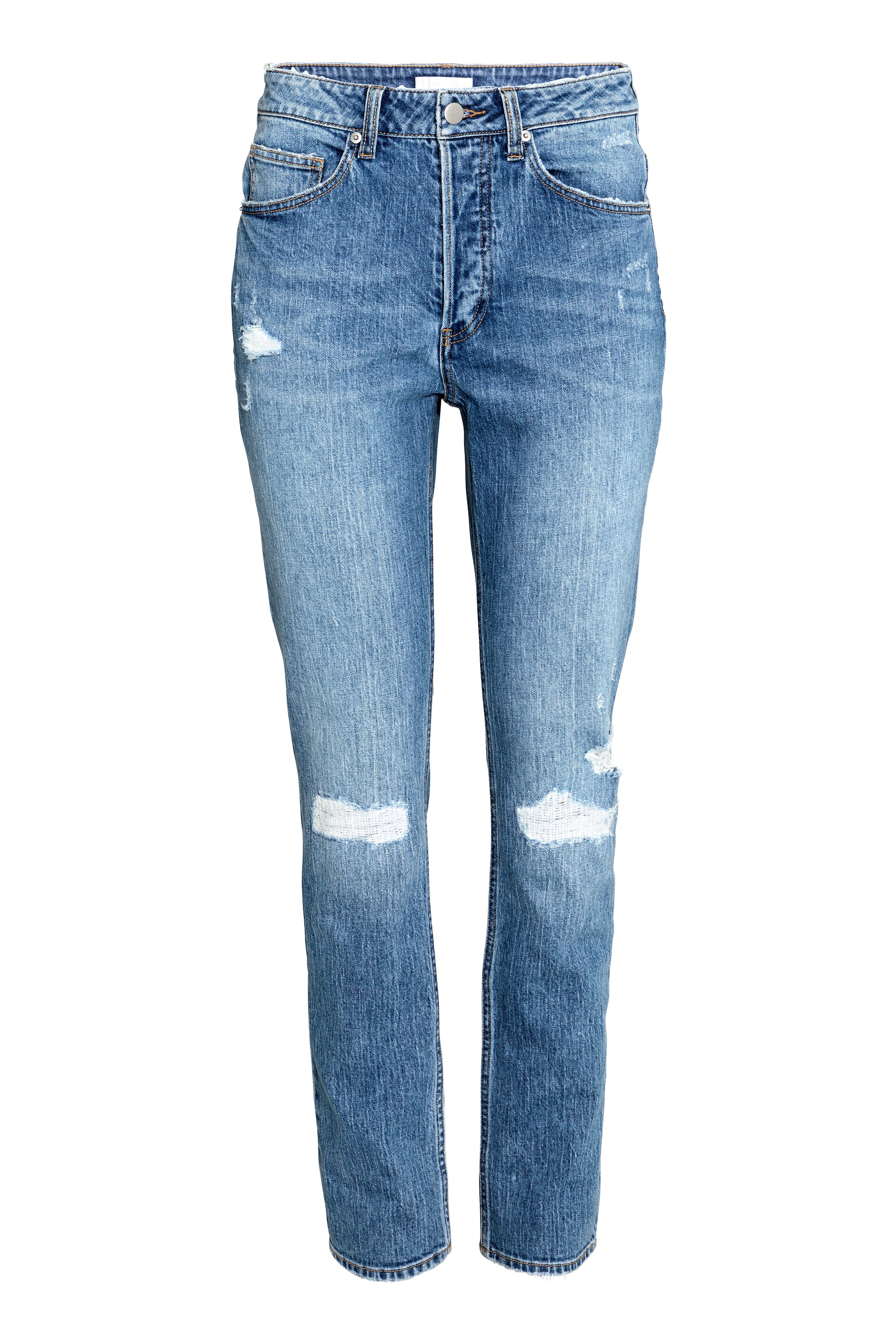View larger image: Relaxed High Jeans - Denim blue trashed - Ladies | H&M GB 1